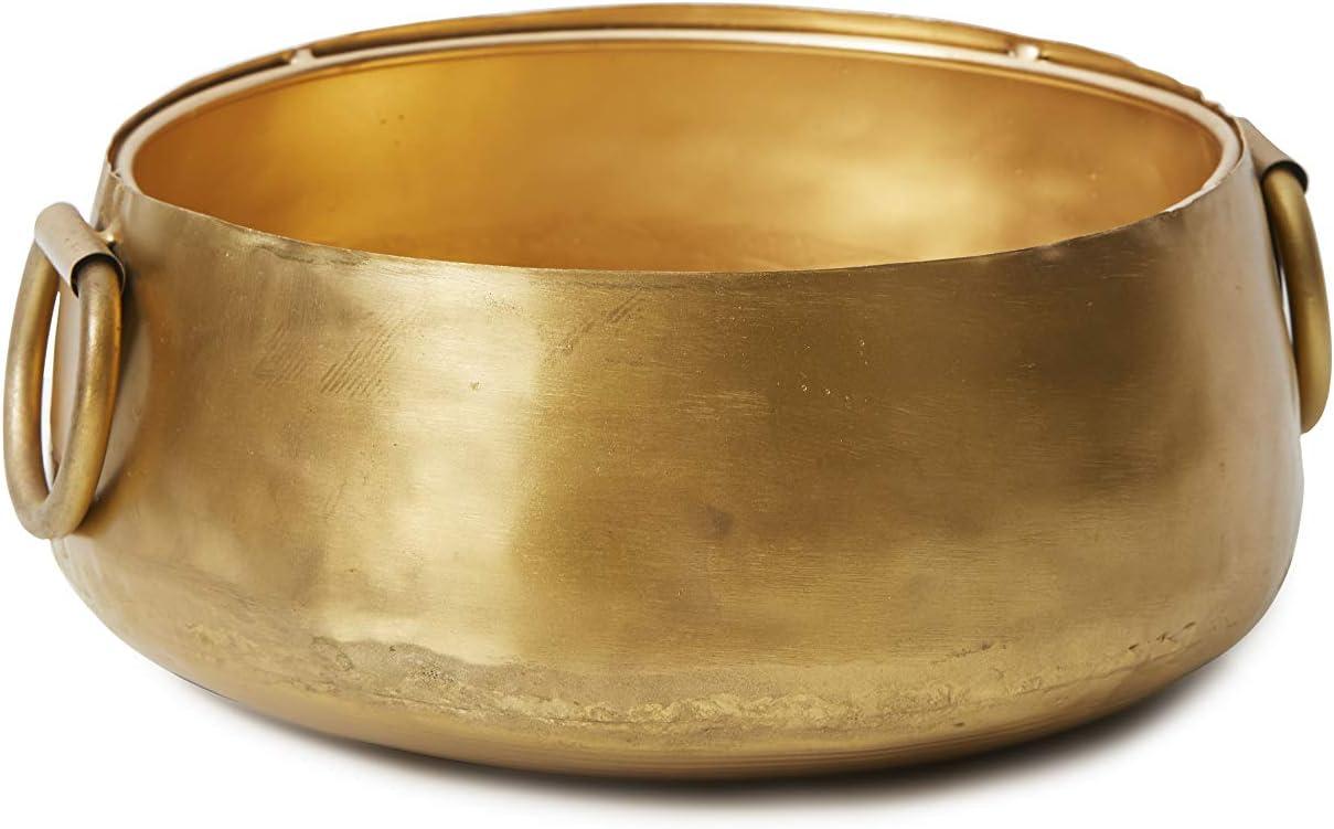 Gold Iron Handi Bowl with Handles, 9" Diameter