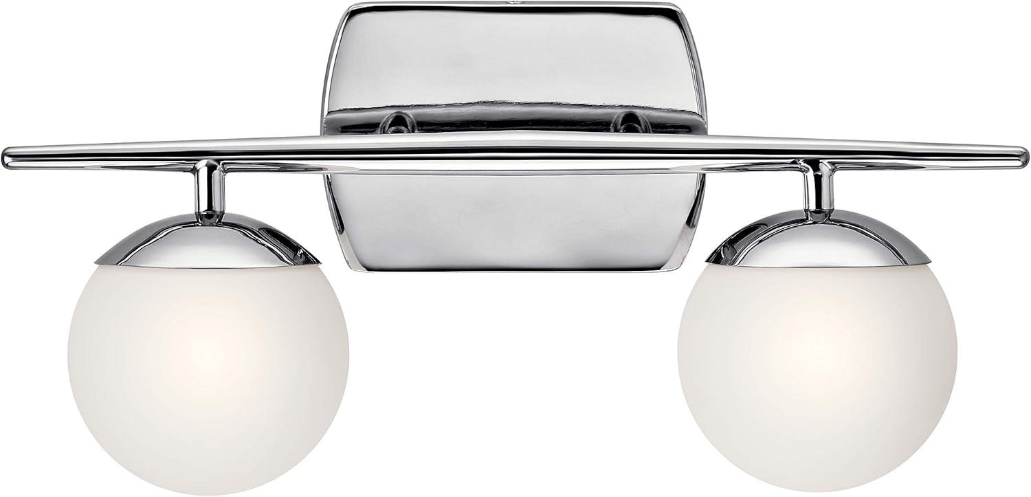 Jasper 16.5'' Chrome and White Globe Vanity Light