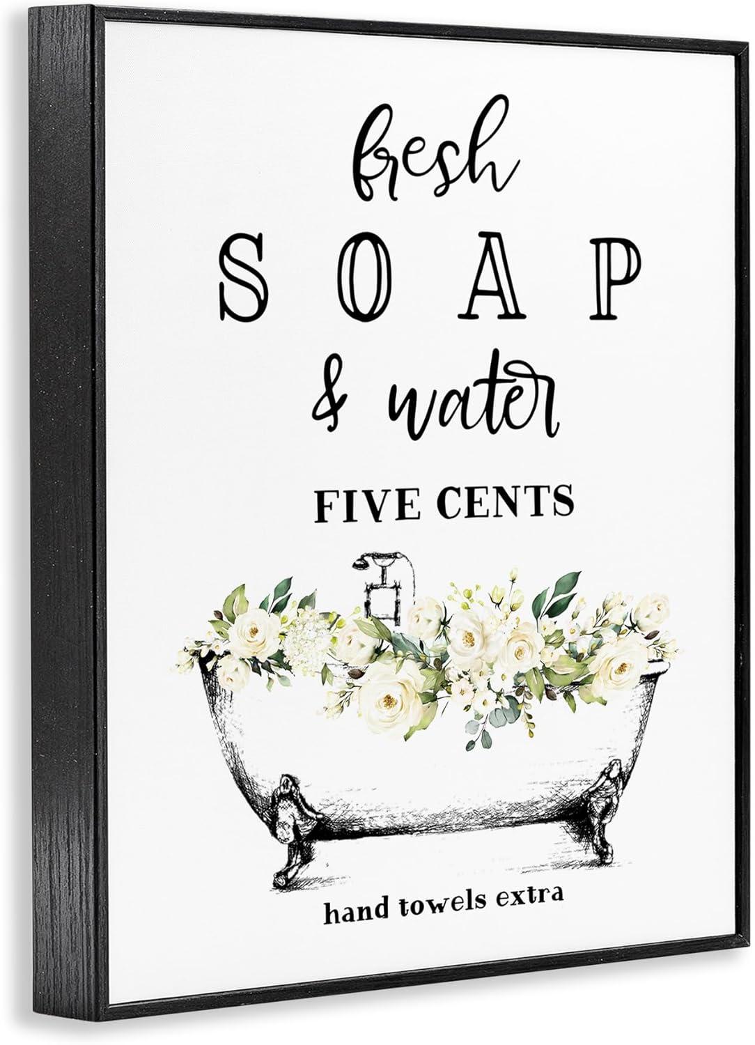 Fresh Soap and Water Floral Bathtub Canvas Print