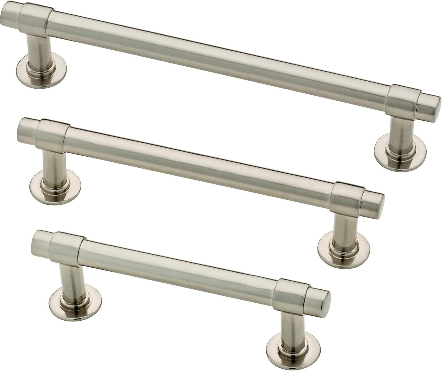 Franklin Brass Francisco 5-in (128mm) Center to Center Brushed Nickel Cylindrical Bar Drawer Pull (10-Pack)