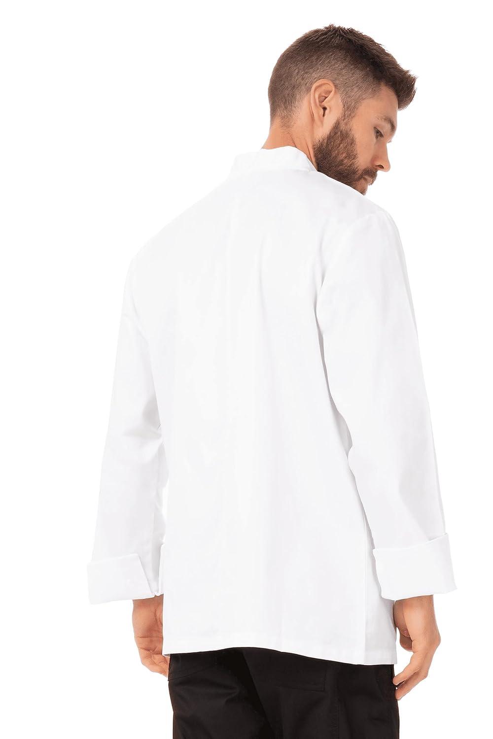 Men's White Long Sleeve Double-Breasted Chef Coat