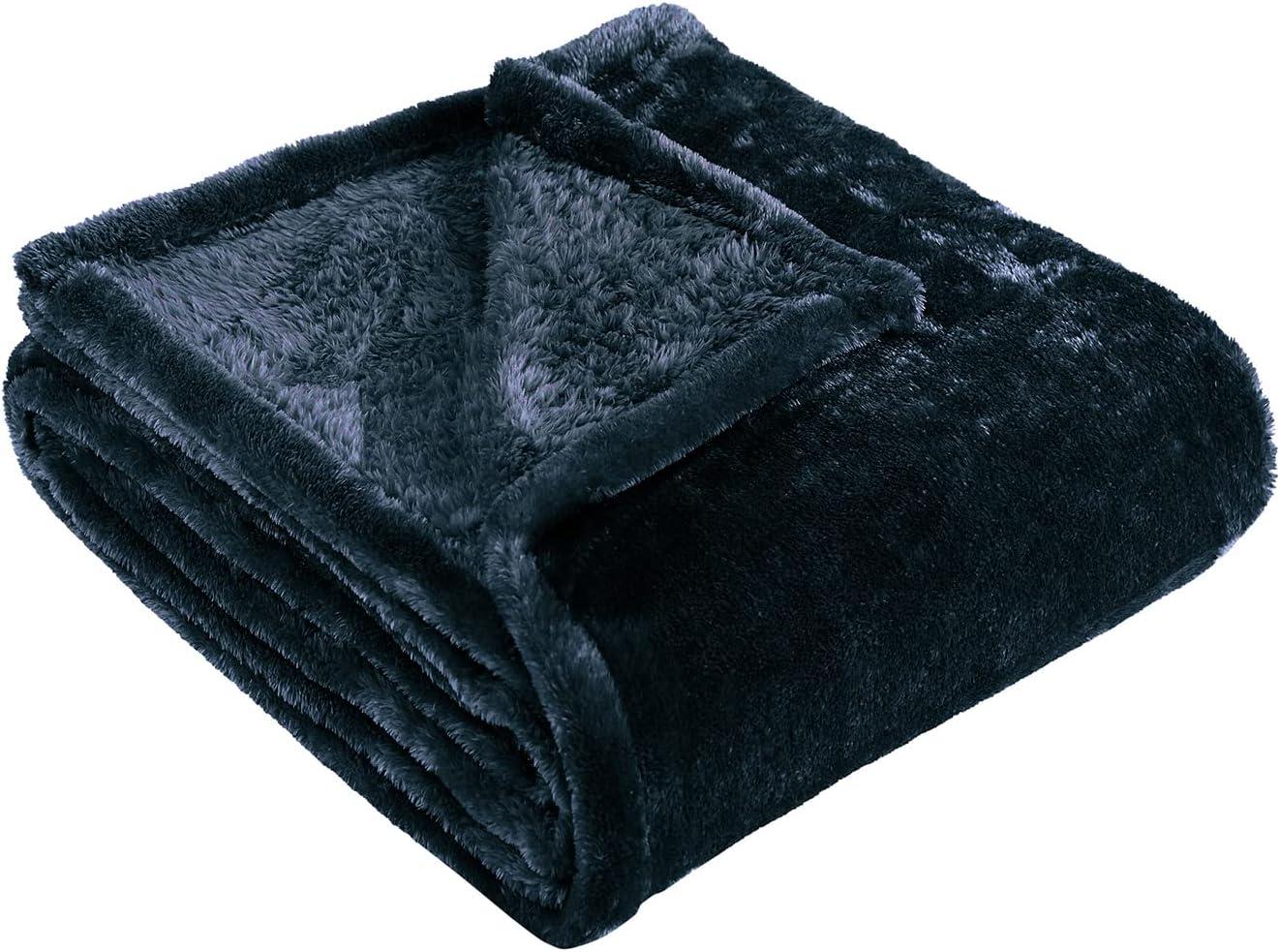 Superior Superior Solid Polyester Reversible All-Season Fleece Throws Blanket