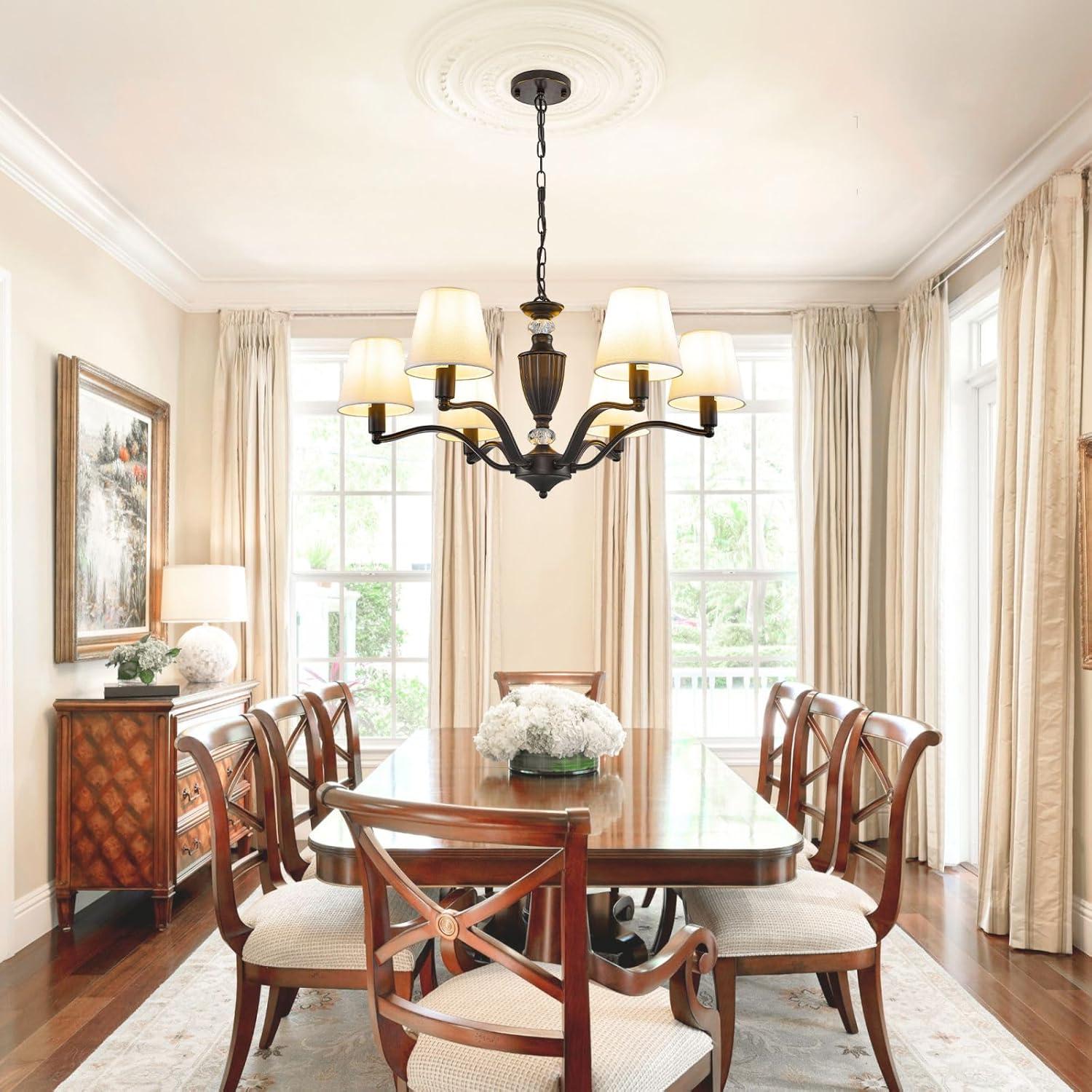 Black Chandelier, 3-Light Crystal Chandeliers for Dining Room, Farmhouse Dining Room Light Fixture, Dining Room Light Fixtures Over Table, Modern Hanging Pendant Lights for Bedroom, Kitchen Island