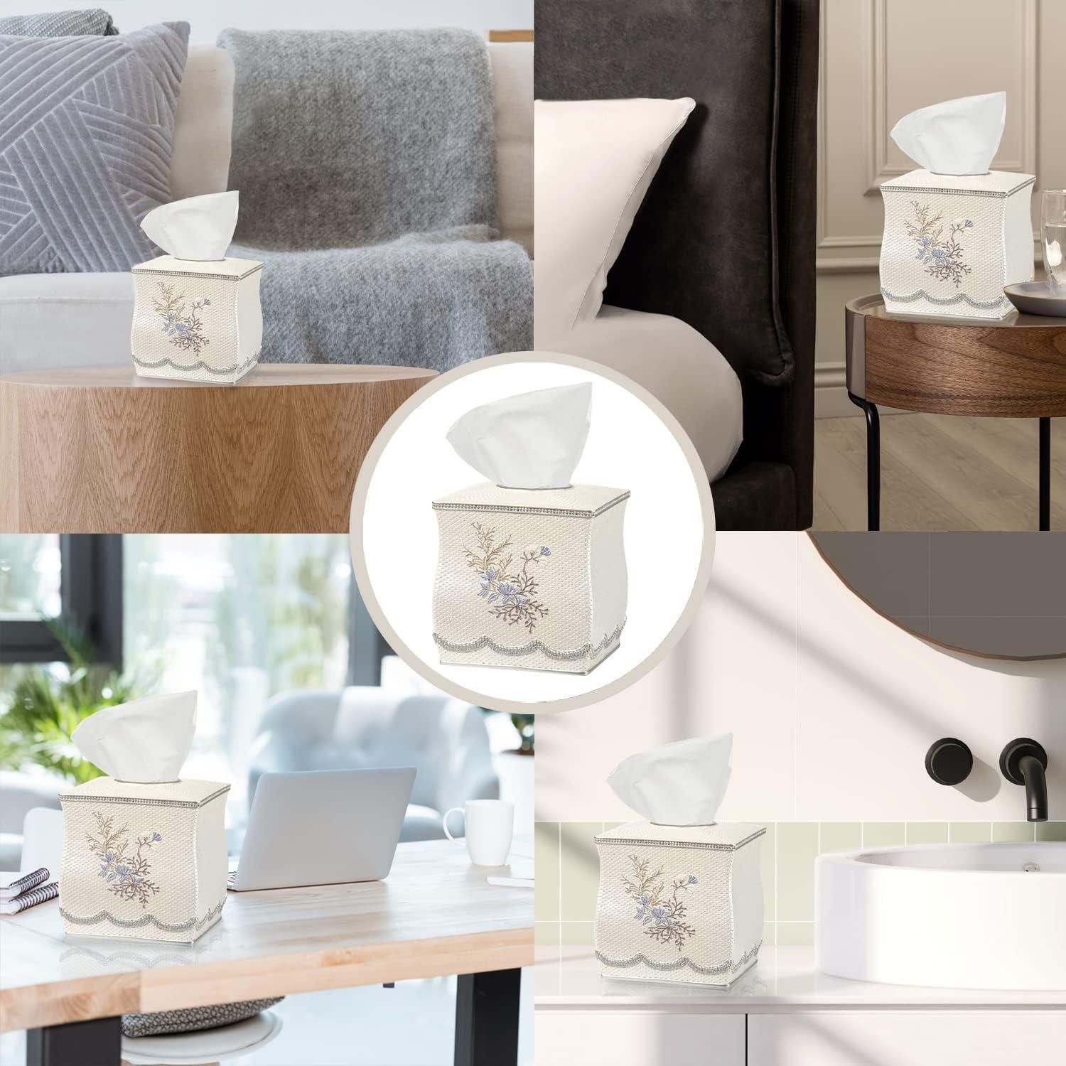 Popular Bath Capri, Tissue Box, Beige