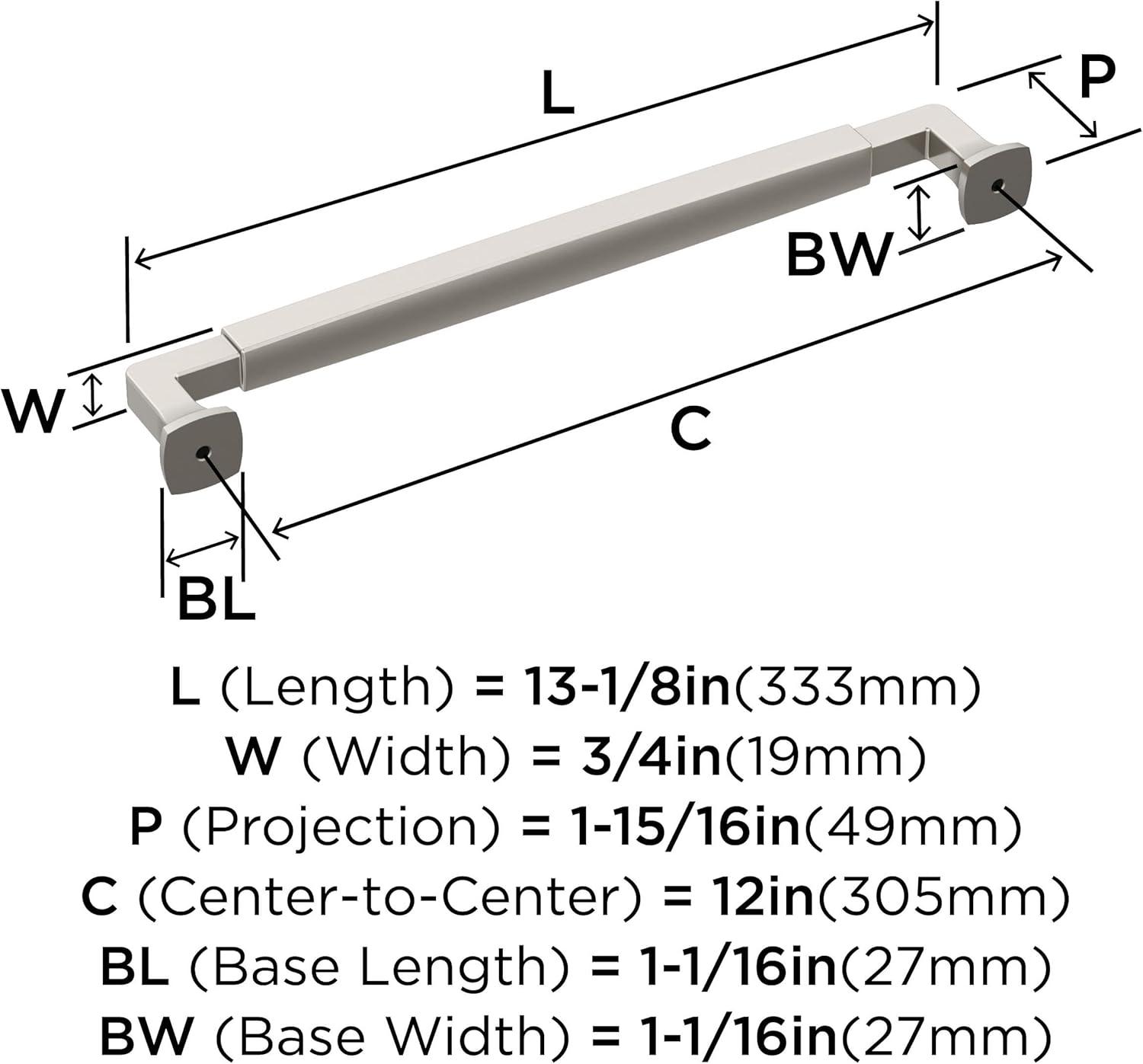 Amerock Stature 12 inch (305mm) Center-to-Center Satin Nickel Appliance Pull