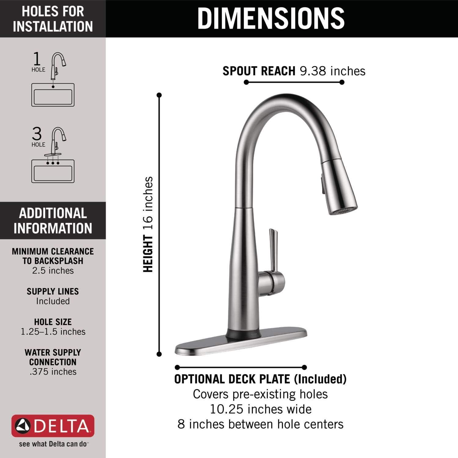 Essa Pull Down Single Handle Kitchen Faucet with MagnaTite Docking and Touch2O Technology