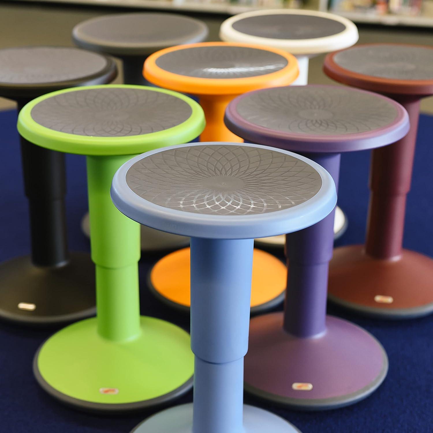 ECR4Kids SitWell Height-Adjustable Wobble Stool - Active Flexible Seating Chair for Kids and Adults - School and Office