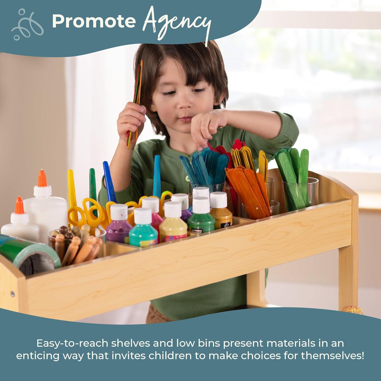 Kids Deluxe Art Center and Stool Set