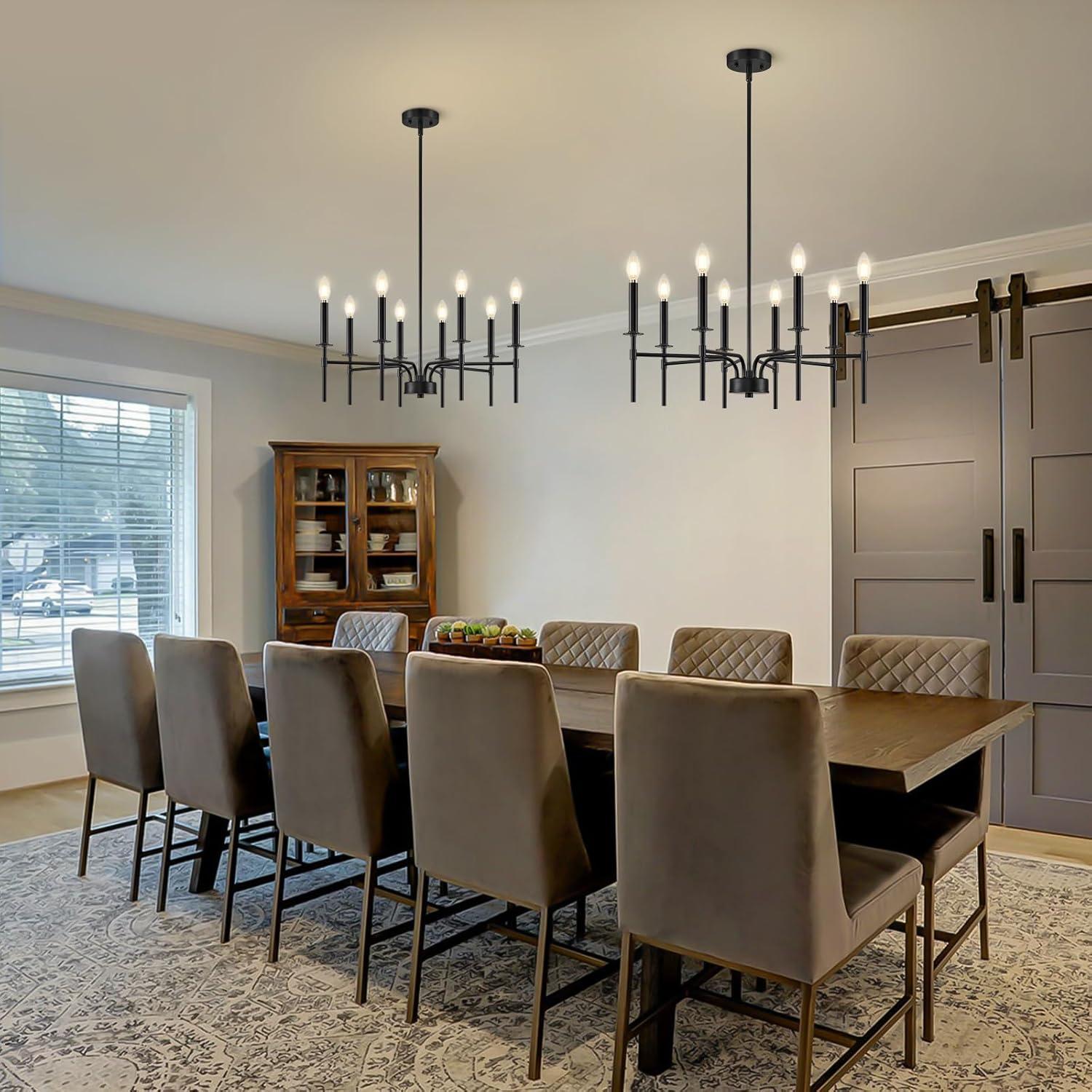 Trudeau 8-Light Modern Dining Room Candle Chandelier Light Fixture