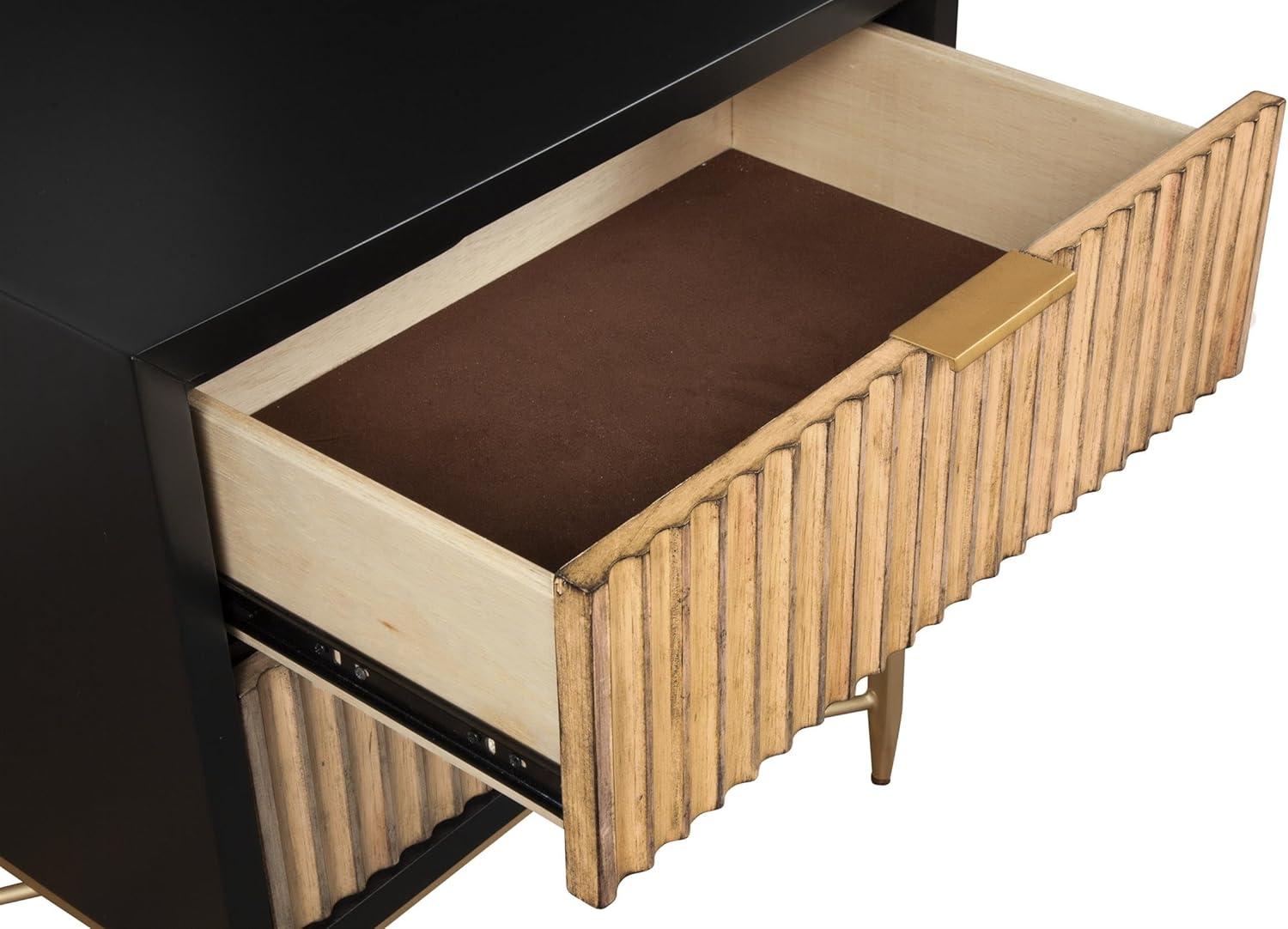 Origins by Alpine Larsen 2 Drawer Nightstand in Black