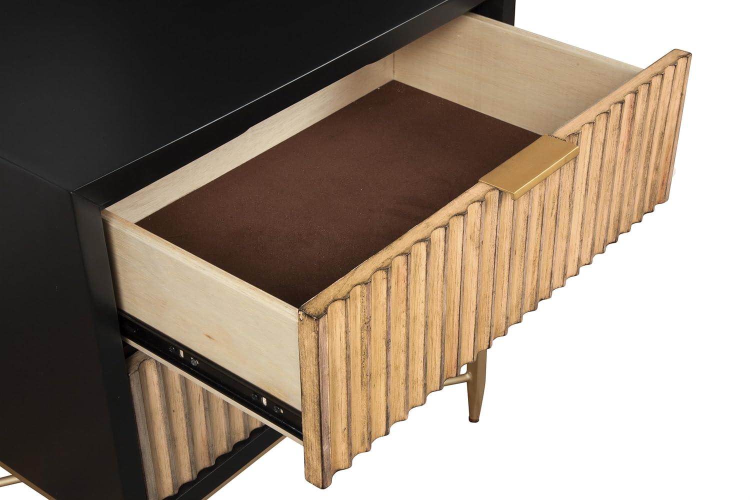 Origins by Alpine Larsen 2 Drawer Nightstand in Black