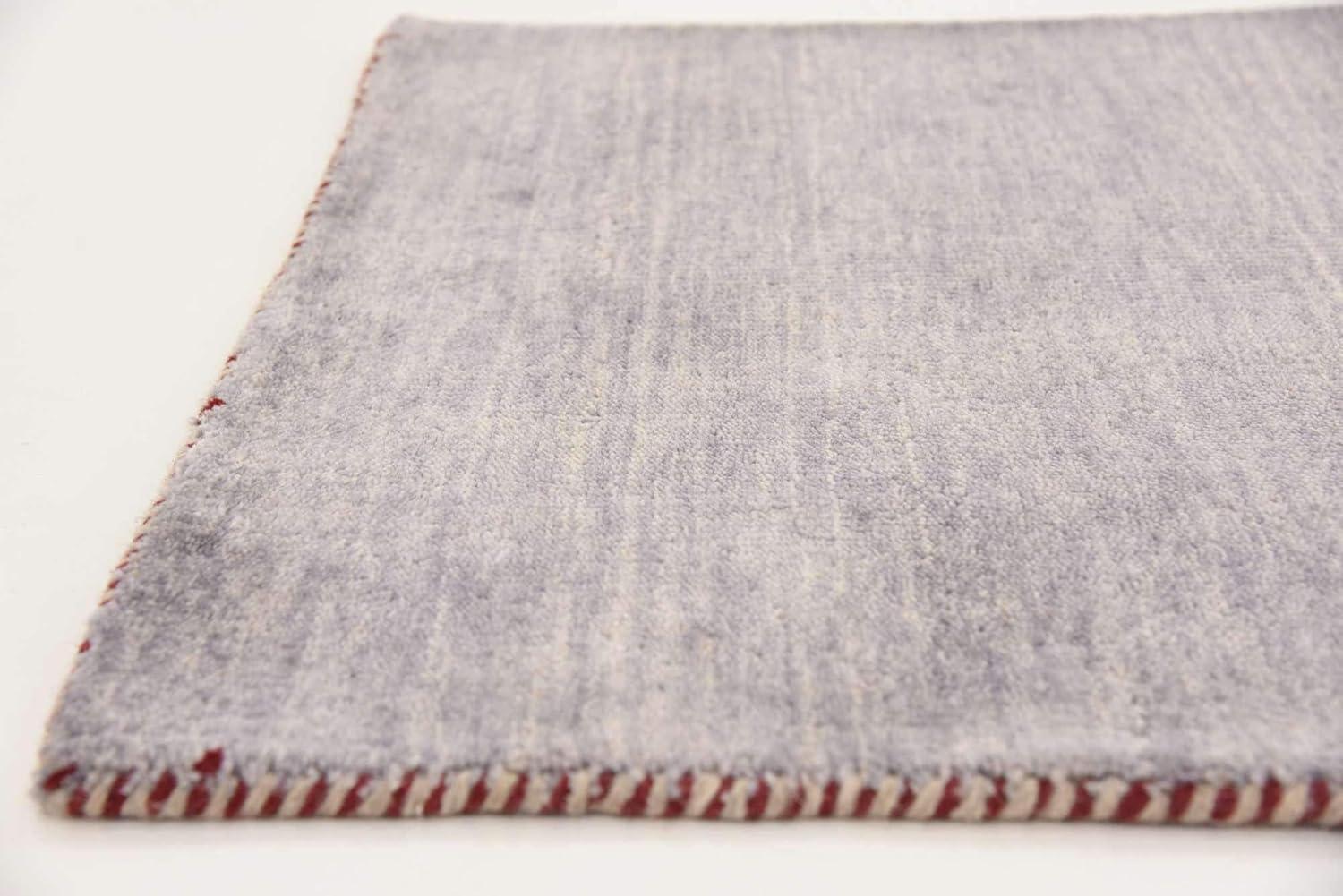 Unique Loom Solid Gava Solid Gava Rug Gray 2' 7" x 16' 5" Runner Solid Comfort Perfect For Bathroom Hallway Mud Room Laundry Room