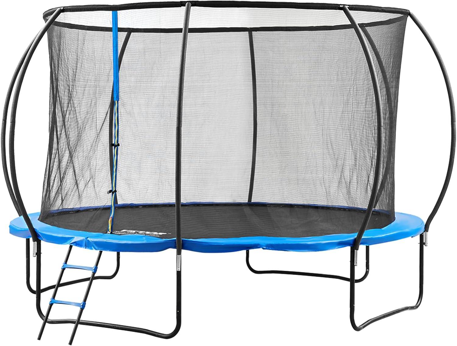 Vevor 12 ft Blue Round Trampoline with Enclosure Net