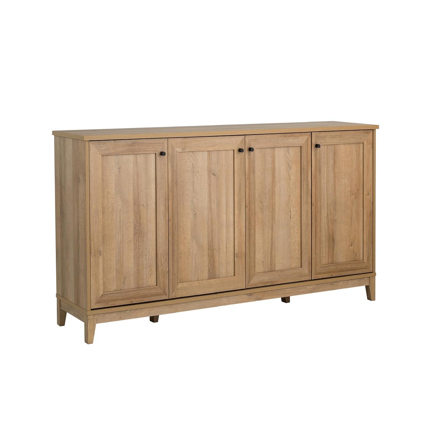 Millwood Pines Gonroff 4 Panel Door Console Table Storage Cabinet with Doors and Shelves, Sideboard Storage Cabinet