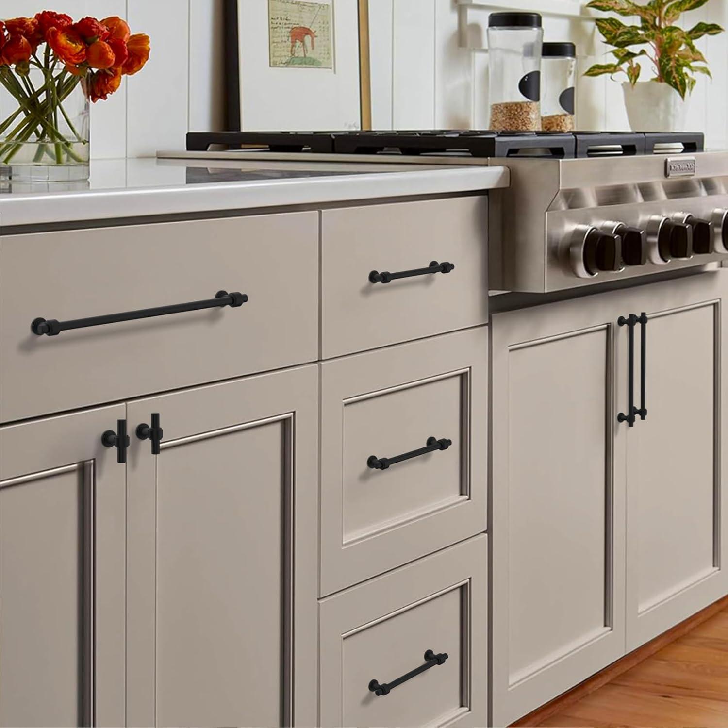 Piper Kitchen Handles, Solid Core Drawer Pulls for Cabinet Doors, 3-3/4" (96mm)