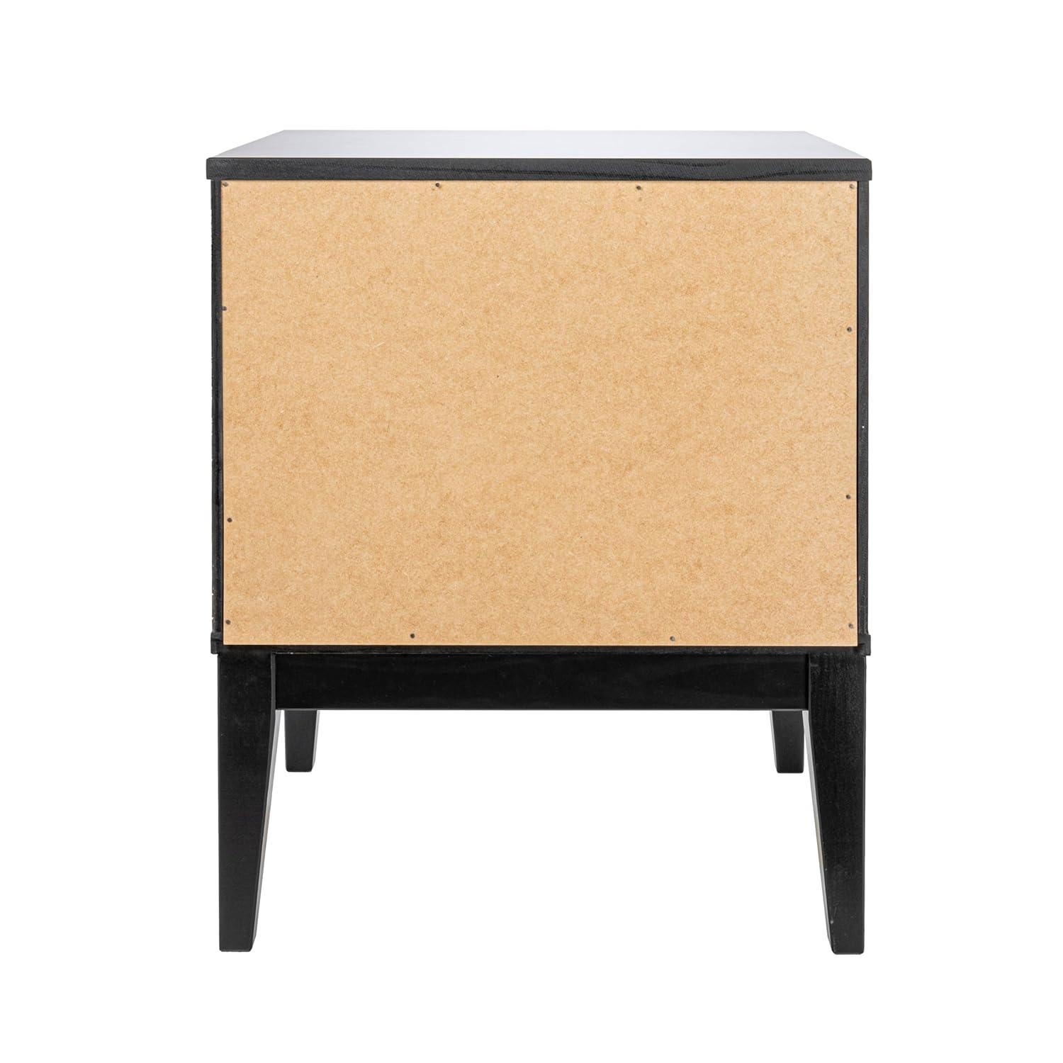 Storied Home Crawford Nightstand: Modern Bohemian Style, Solid Wood, Square Shape, 24" High