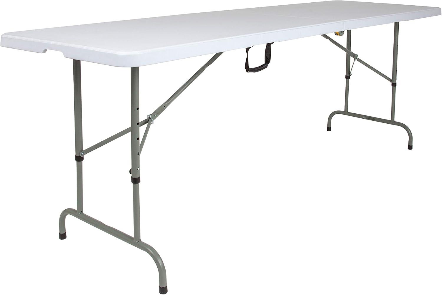 Parker 8' Height Adjustable Plastic Folding Event Table with Carrying Handle by Flash Furniture