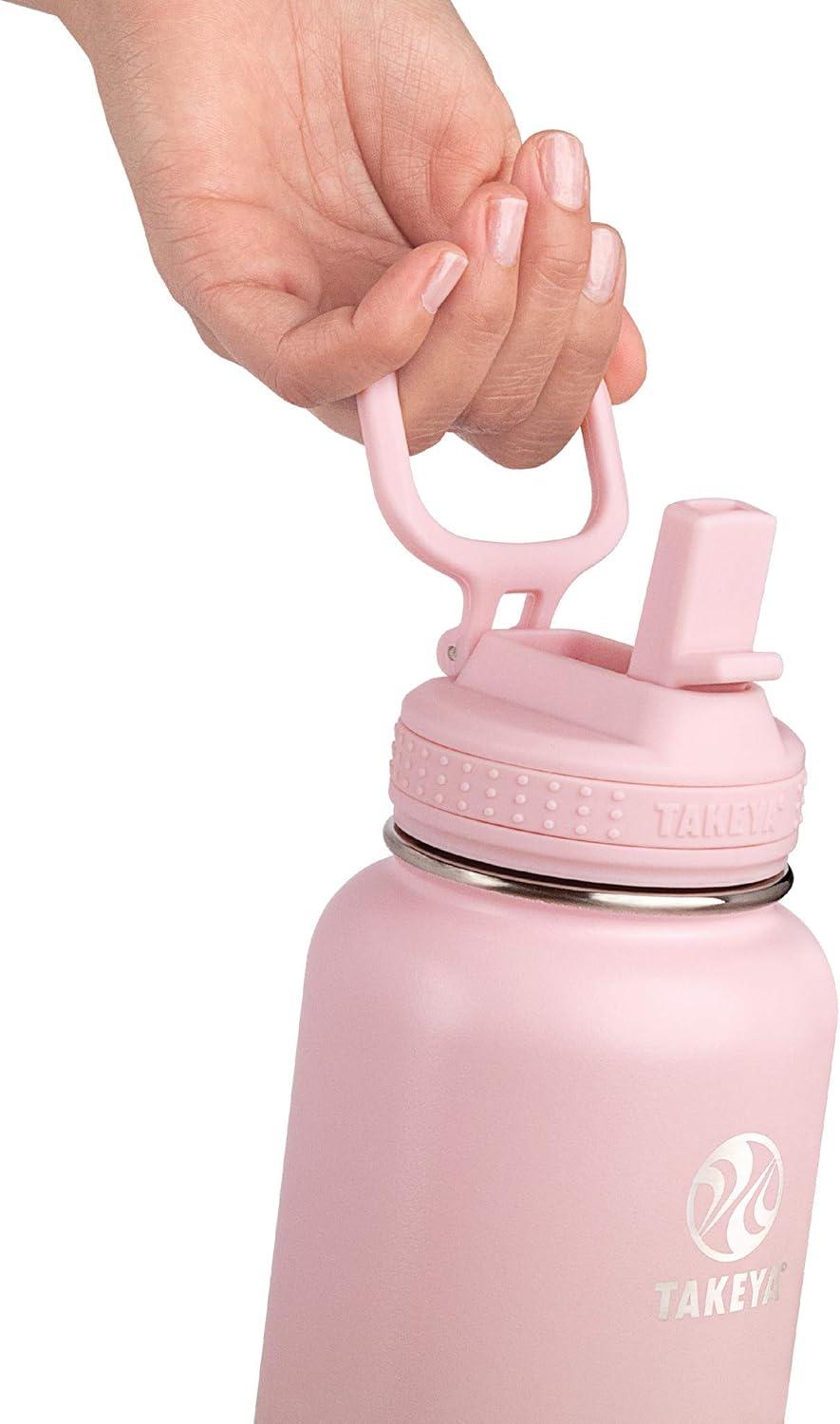 Takeya Actives Stainless Steel Water Bottle w/Straw lid, 24oz Blush