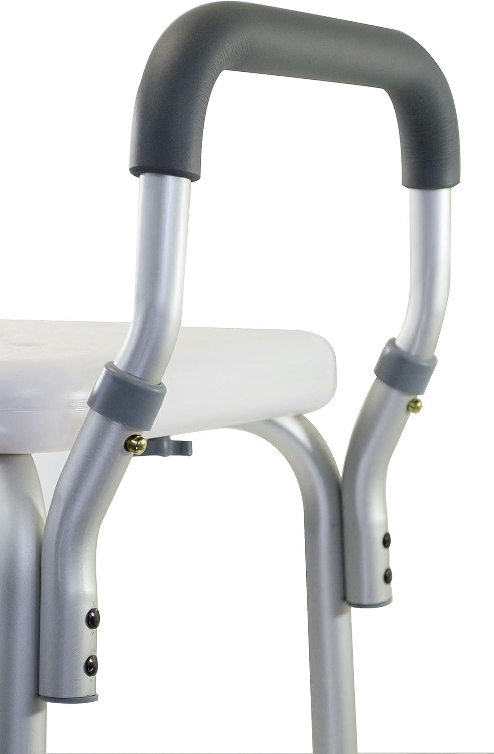 Essential Medical Supply Essential Medical Supply Height Adjustable Shower and Bath Bench with Padded Arms, Contoured Back and Textured Shower Chair Seat B3011