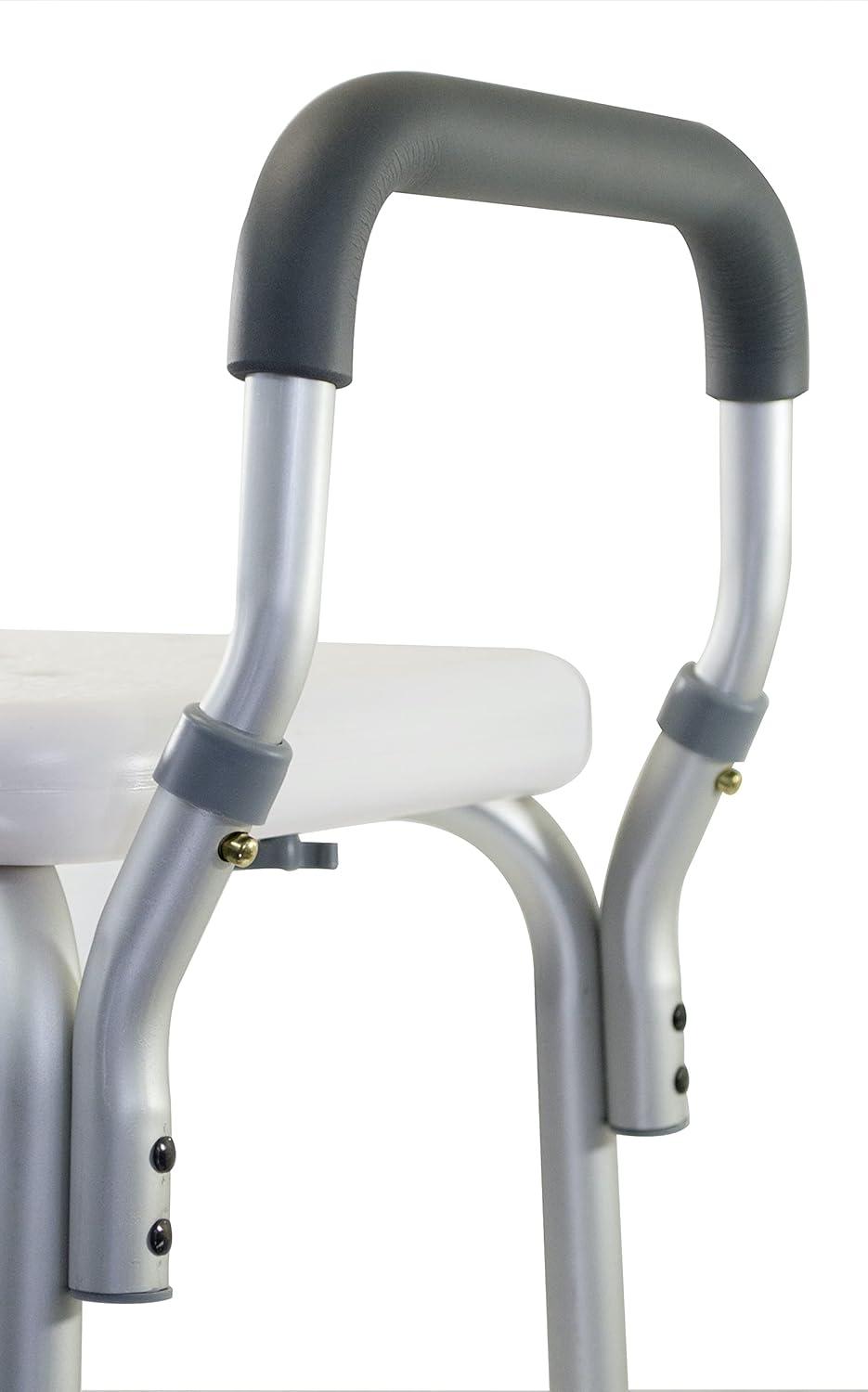 Essential Medical Supply Essential Medical Supply Height Adjustable Shower and Bath Bench with Padded Arms, Contoured Back and Textured Shower Chair Seat B3011