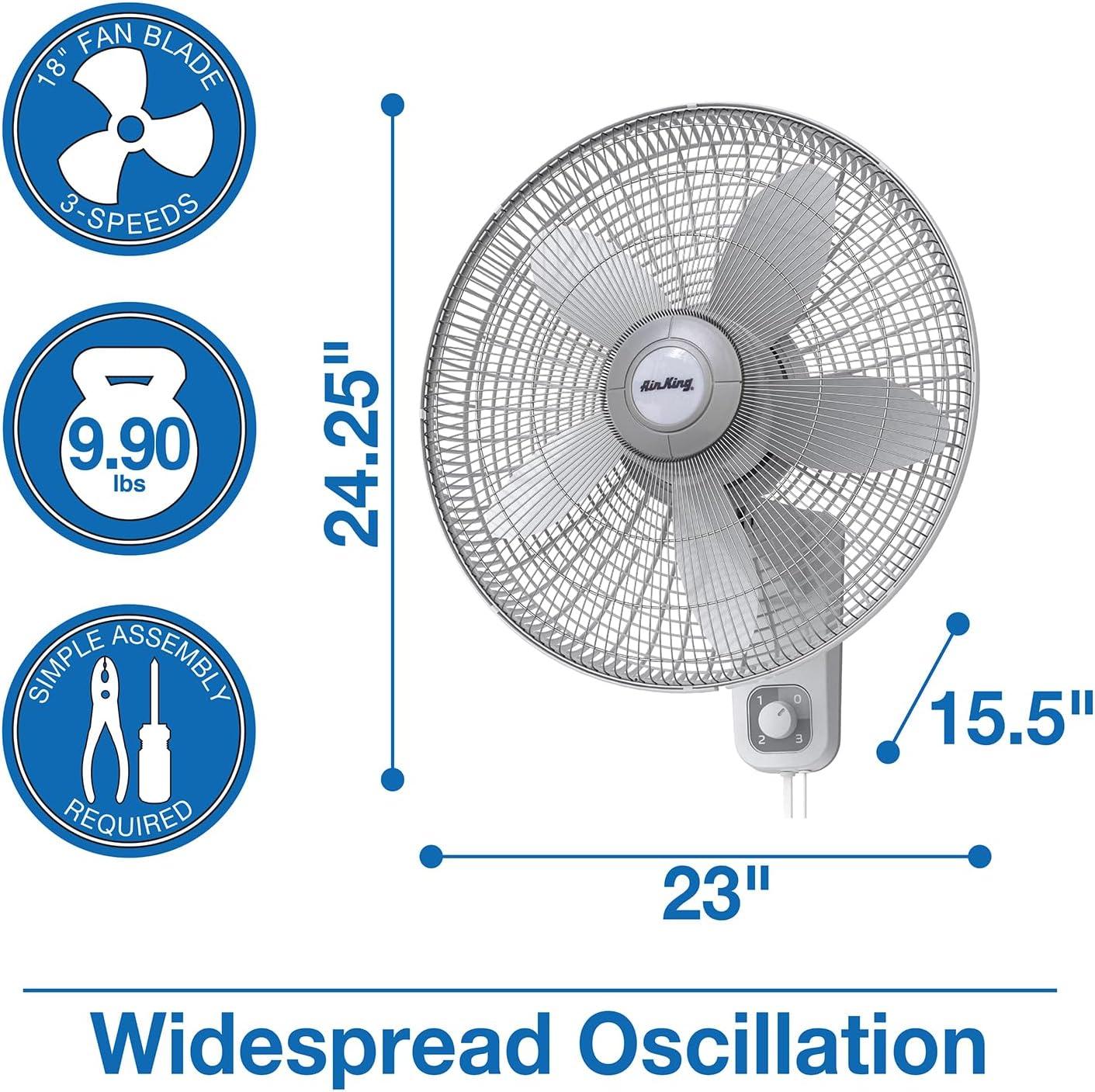 Air King Oscillating Wall Mounted Fan