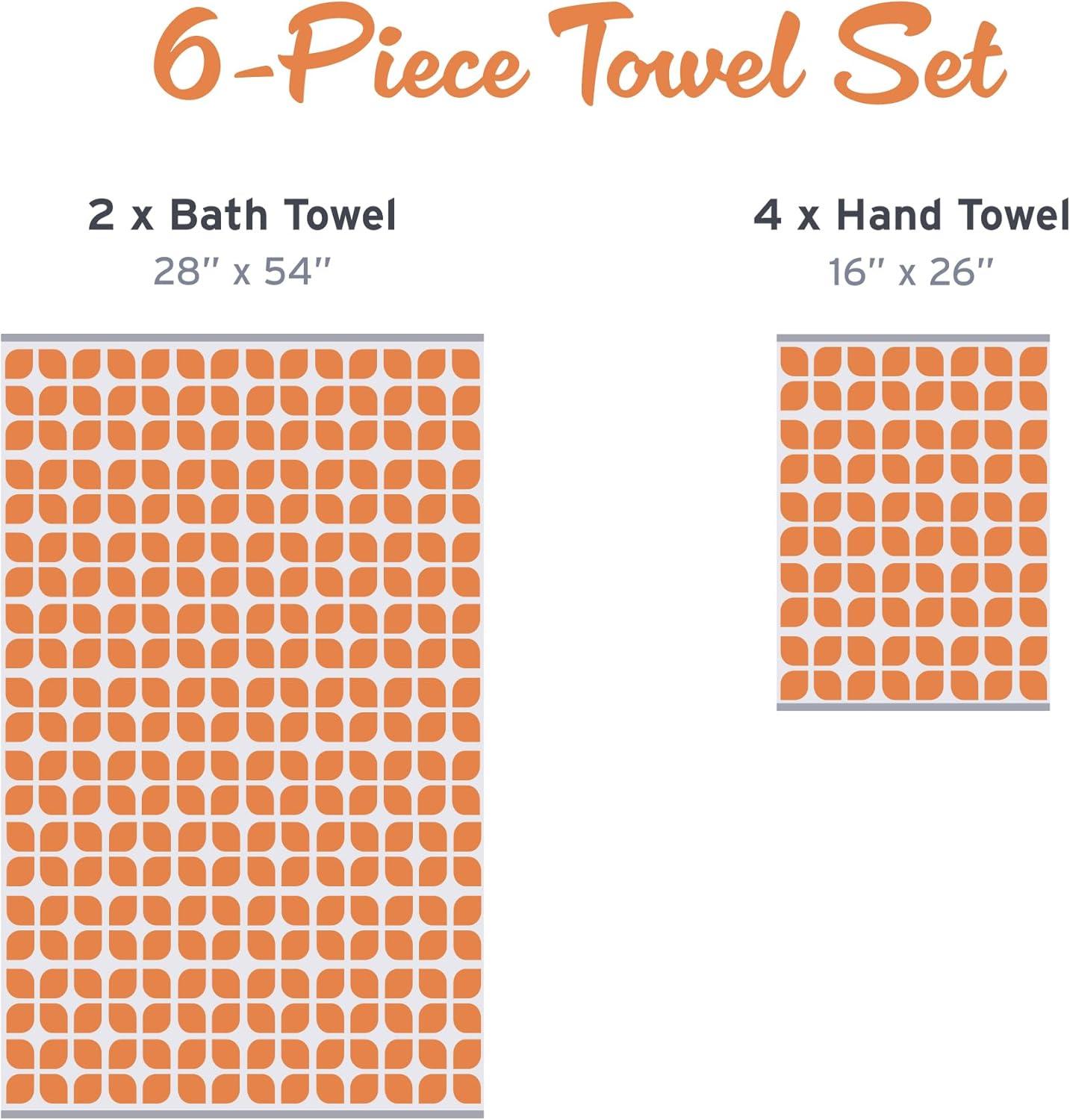 Intelligent Design Lita 6-Piece Cotton Jacquard Towel Set in Orange