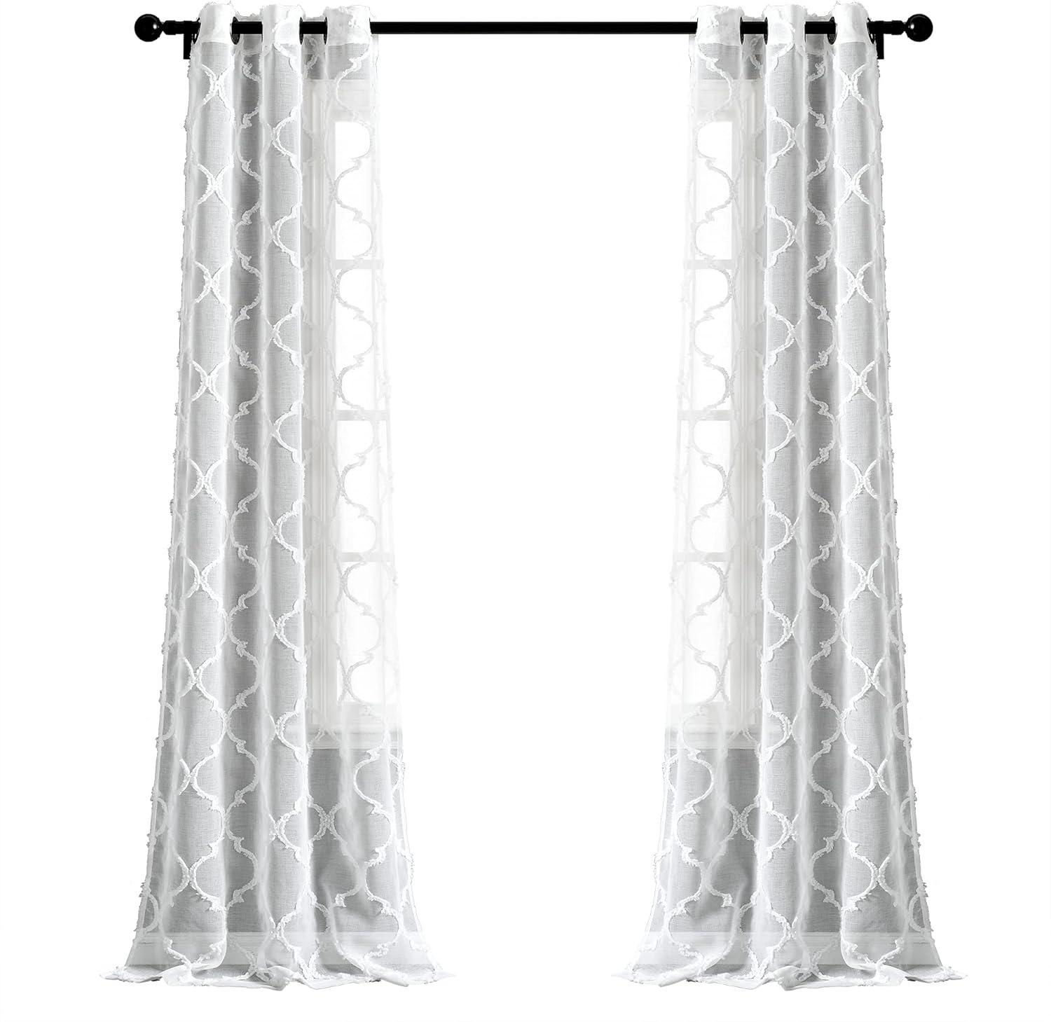 Lush Decor Avon Trellis Sheer Trellis Sheer Curtain Panels (Set of 2)