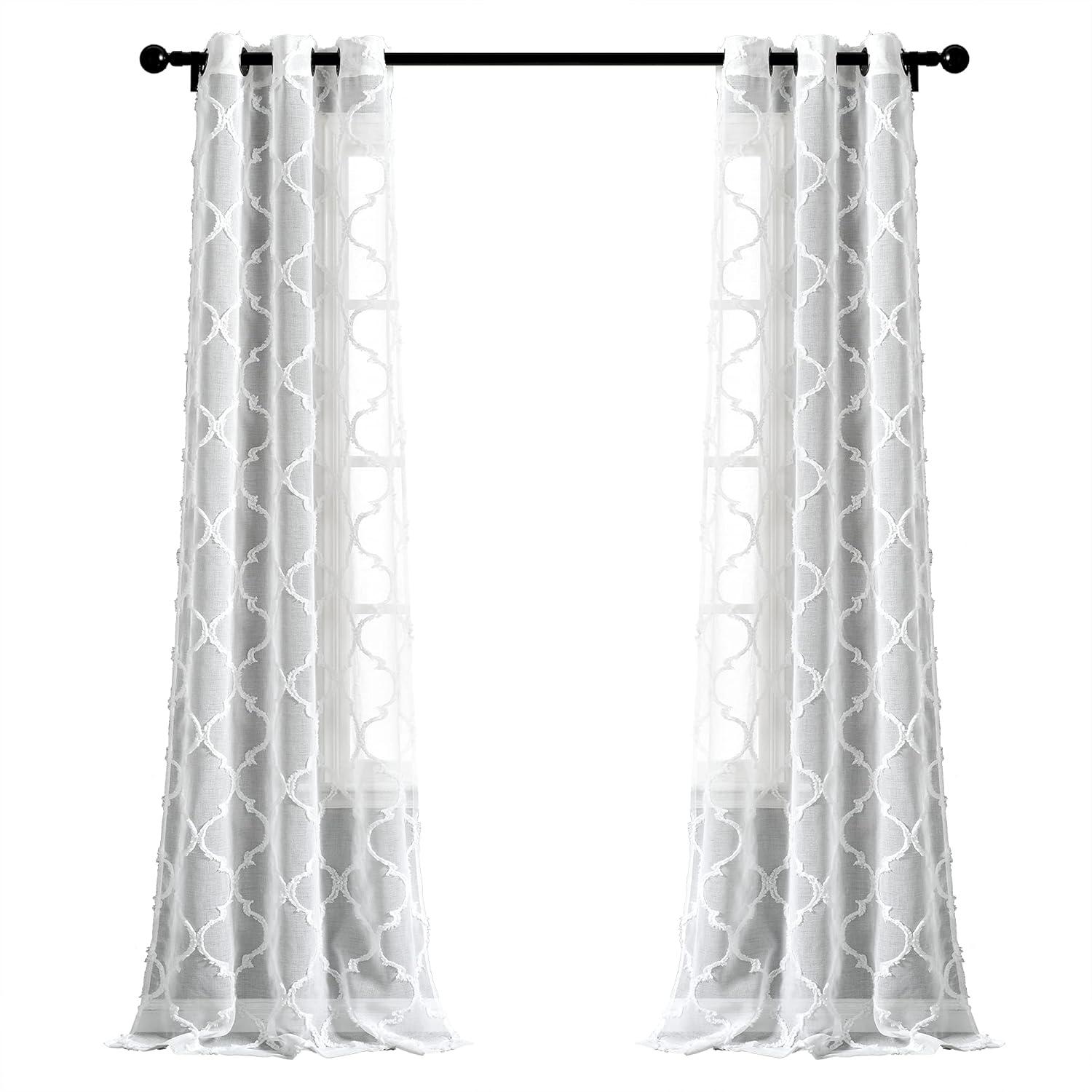 Lush Decor Avon Trellis Sheer Trellis Sheer Curtain Panels (Set of 2)