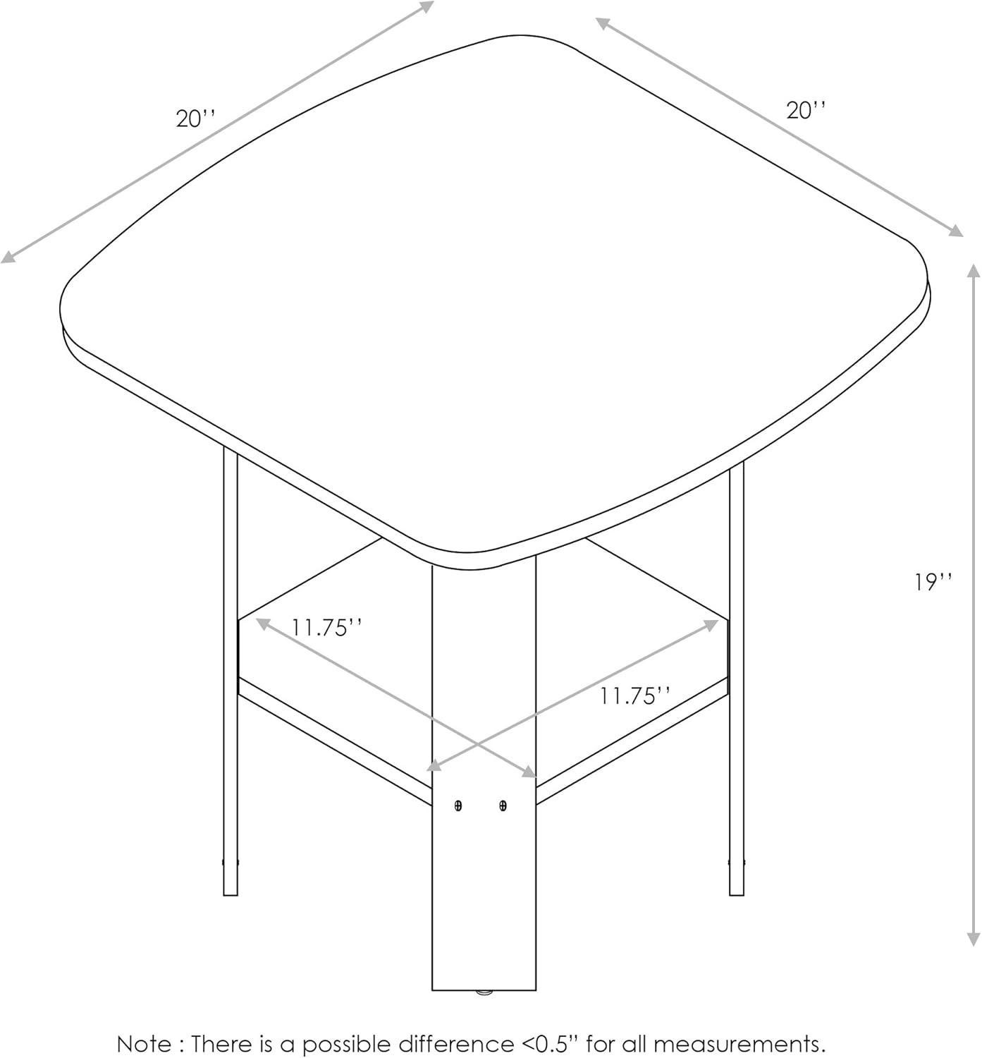 Furinno Simple Design End/SideTable, Dark Walnut, Set of 2