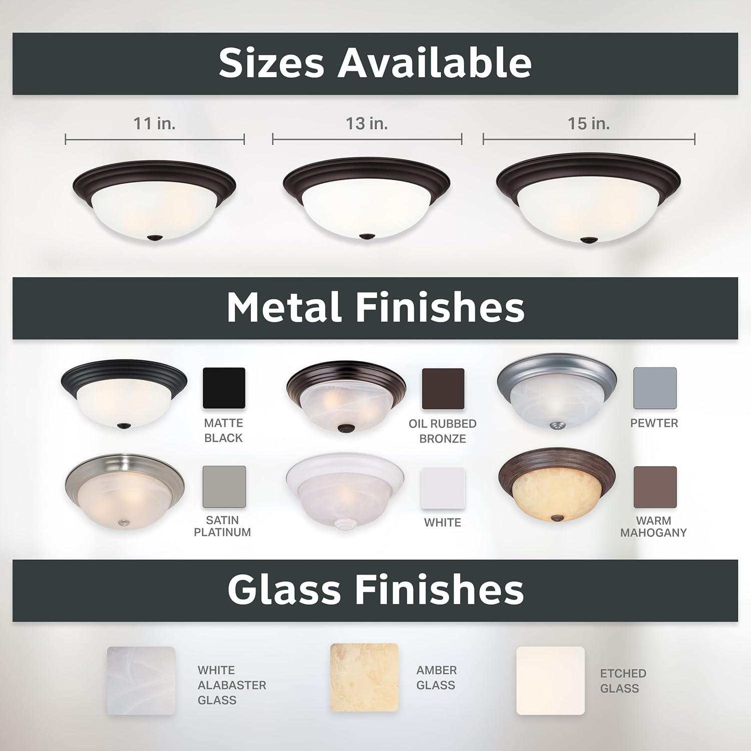 Designers Fountain 11 inch 2-Light White Flush Mount Ceiling Light, 1257S-WH-AL