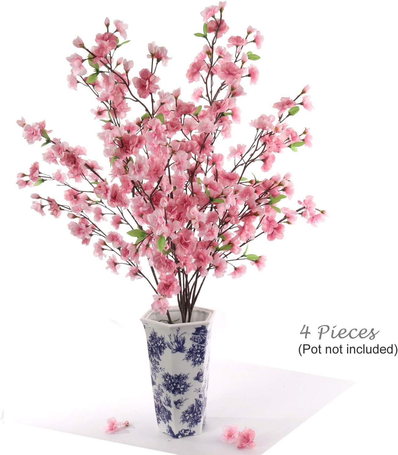 36-Inch Pink Silk Cherry Blossom Branches for Wedding Decor