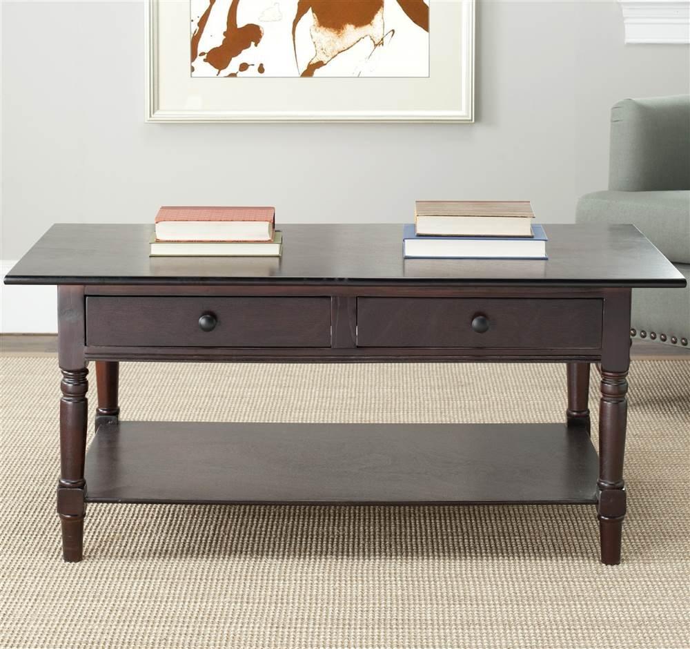 Boris 2 Drawer Coffee Table - Dark Cherry - Safavieh