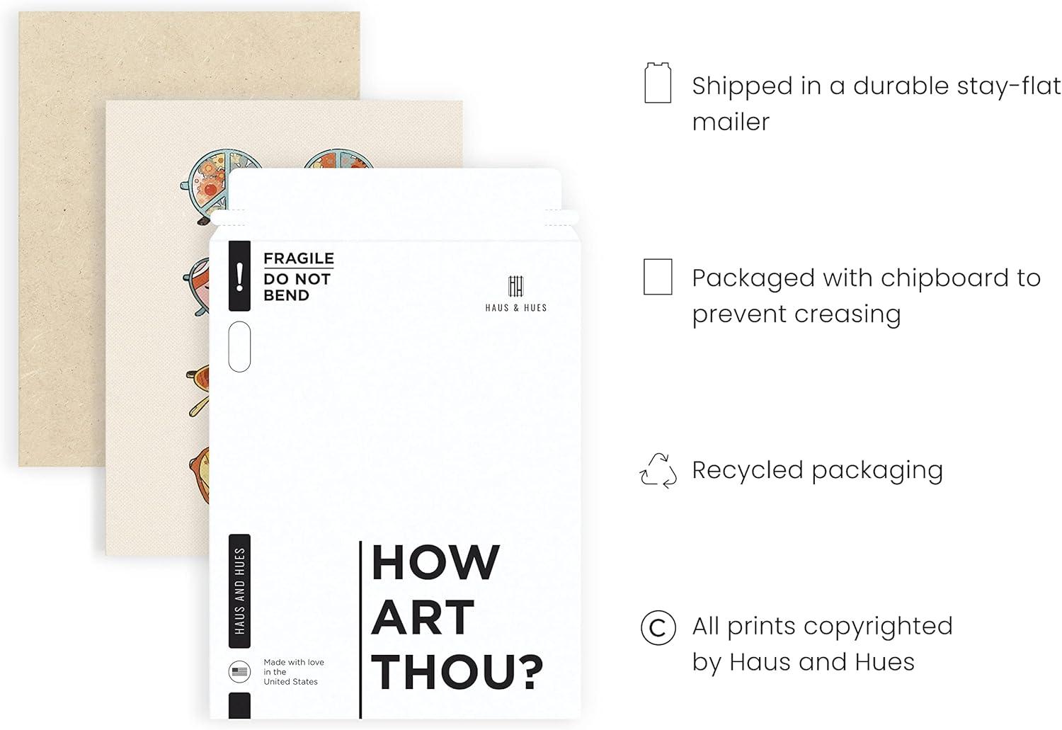 HAUS AND HUES Sunglasses Art Poster for Teen Girls Room - Retro Indie Aesthetic Trippy Wall Art | UNFRAMED 12"x16" (Hippie Sunglasses)