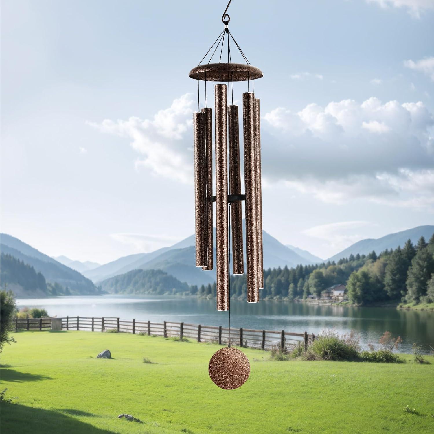 50-Inch Bronze Aluminum Deep Tone Memorial Wind Chimes