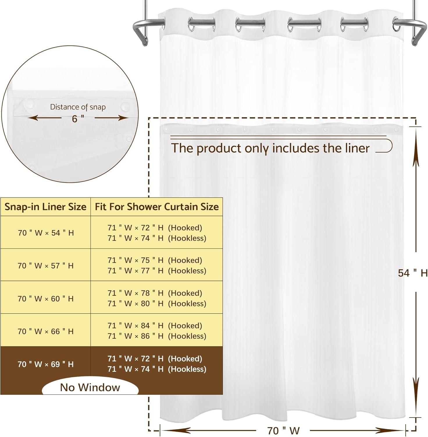 Mrs Awesome Replaceable Fabric Snap in Liner, White Water Repellent with 2 Magnets, 70" x 54"