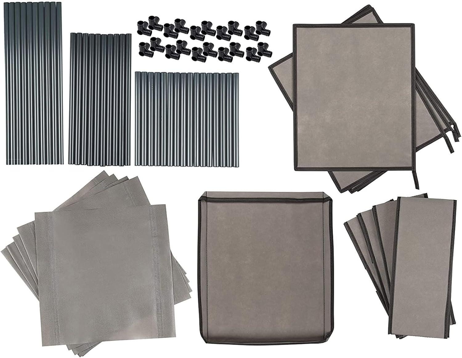 Juvale 4-Tier Tall Closet Dresser with Drawers - Clothes Organizer and Small Fabric Storage for Bedroom (Gray)