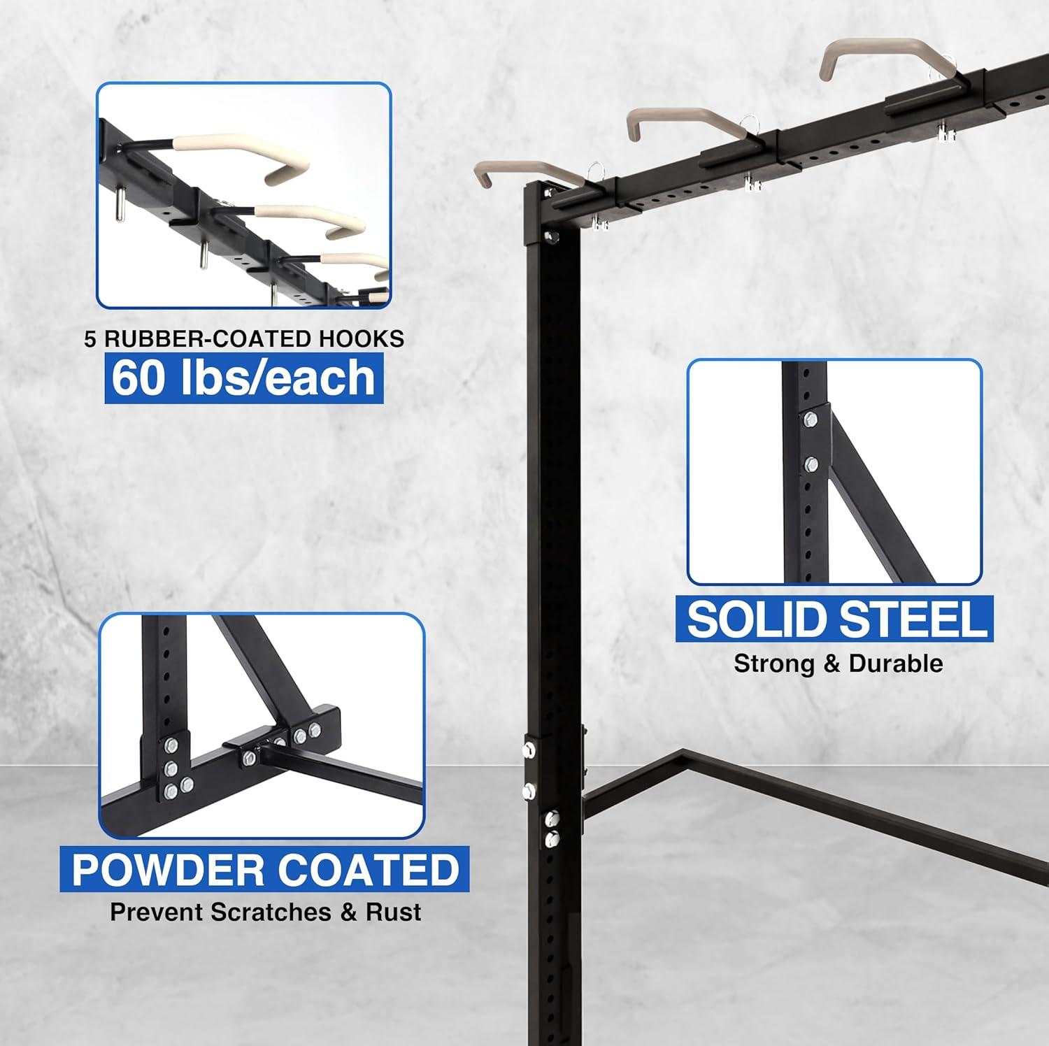 Heavy-Duty Black Steel 5-Level Freestanding Bike Storage Rack