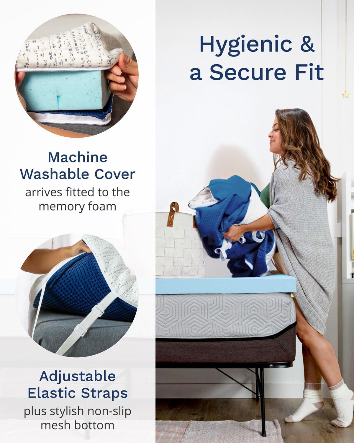Mattress Topper - 4 Inch - Breathable Memory Foam - Select High Density by Viscosoft  Twin Extra Long