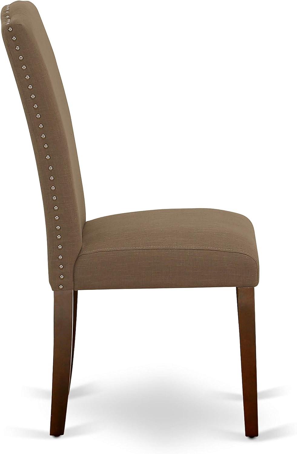 East West Furniture Encinal 40" Fabric Dining Chairs in Coffee (Set of 2)