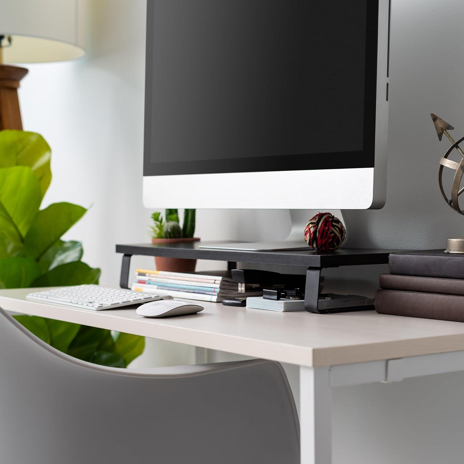 IRIS USA 1 Tier Computer Monitor Stand for Desk, Black