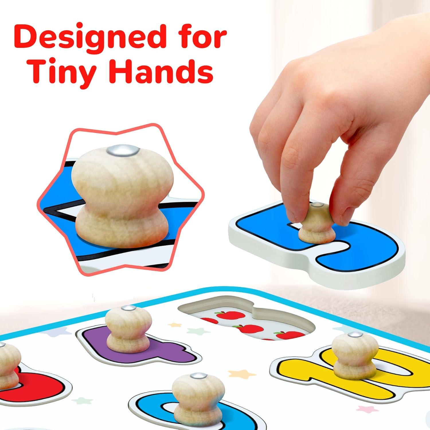 Lucas & Friends Wooden Numbers Puzzle for Toddlers, Learn Numbers & Counting Puzzle Board