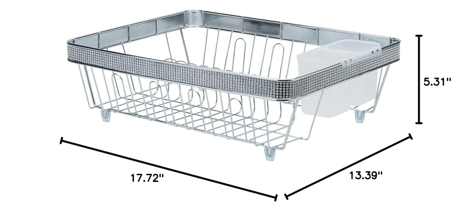 Bath Bliss 22899-CHR Kitchen Details Drying Rack in Pave Diamond Design