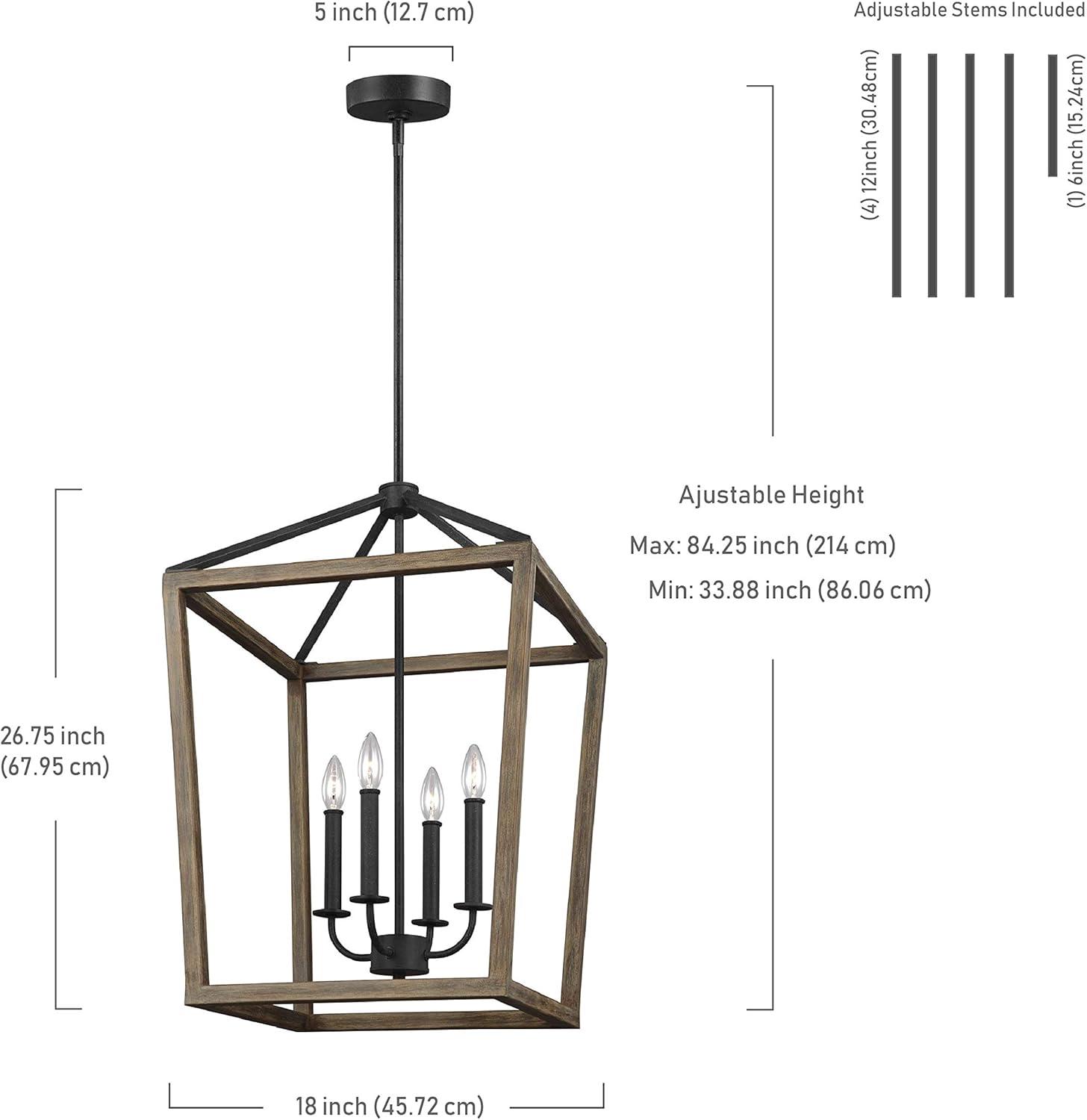 Buford Wood & Iron Chandelier (12"-26")