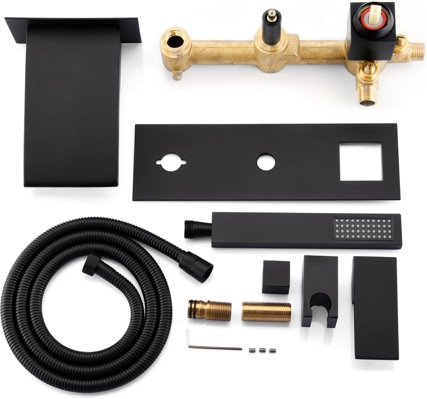 1 Handle Bathroom Waterfall Faucet with Diverter