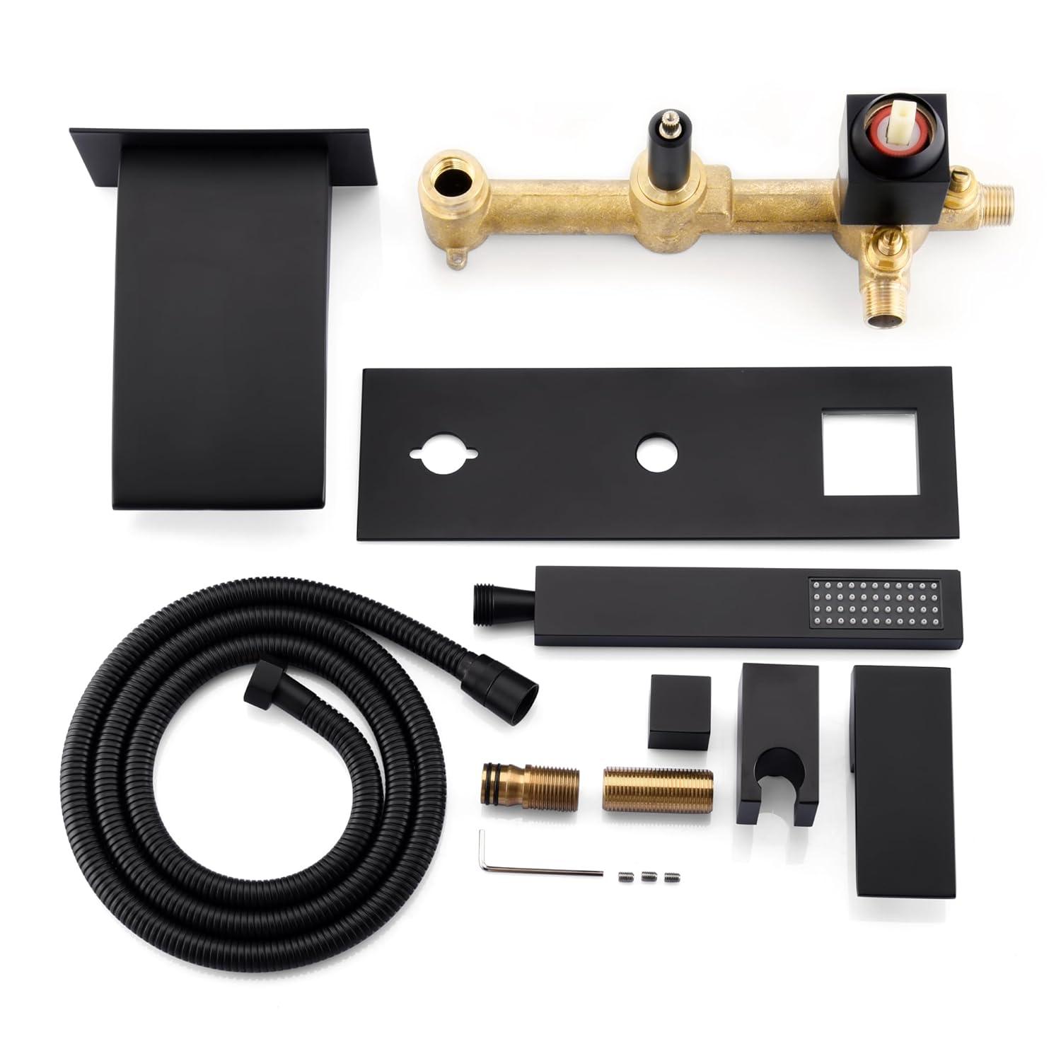 1 Handle Bathroom Waterfall Faucet with Diverter