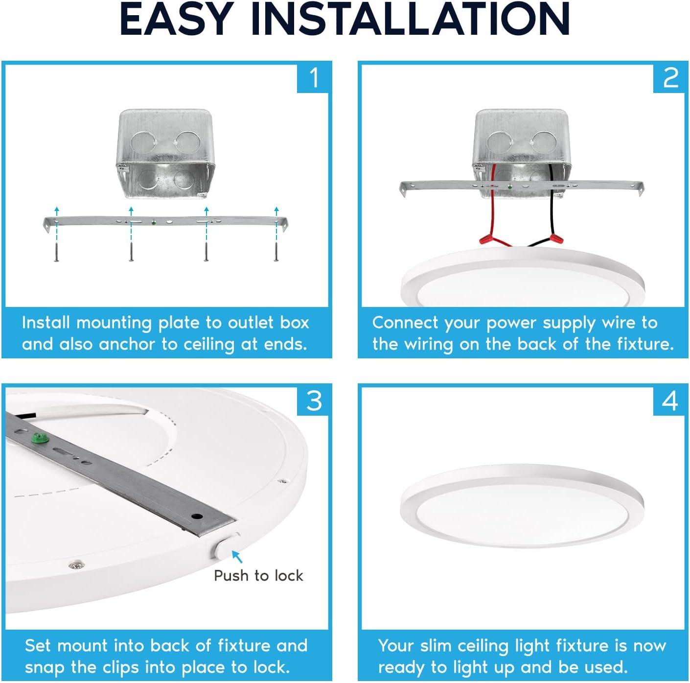 Luxrite 12 Inch Round LED Flush Mount, 22W, 5CCT, 1600 Lumens, IP54 Wet Rated, Dimmable, ETL Listed