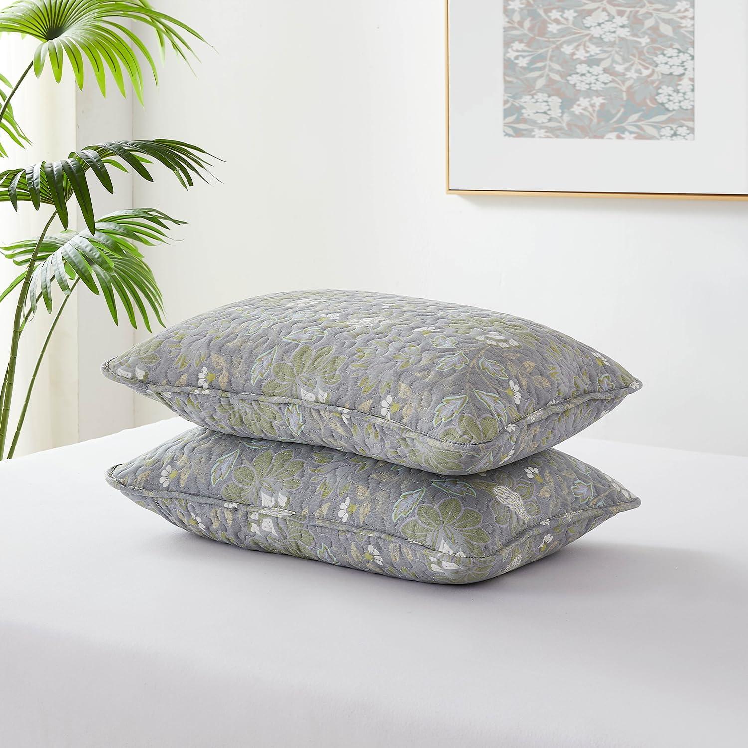 Southshore Fine Living Oversized Lightweight Infinite Blossom 3-Piece Quilt Set Blue Full / Queen