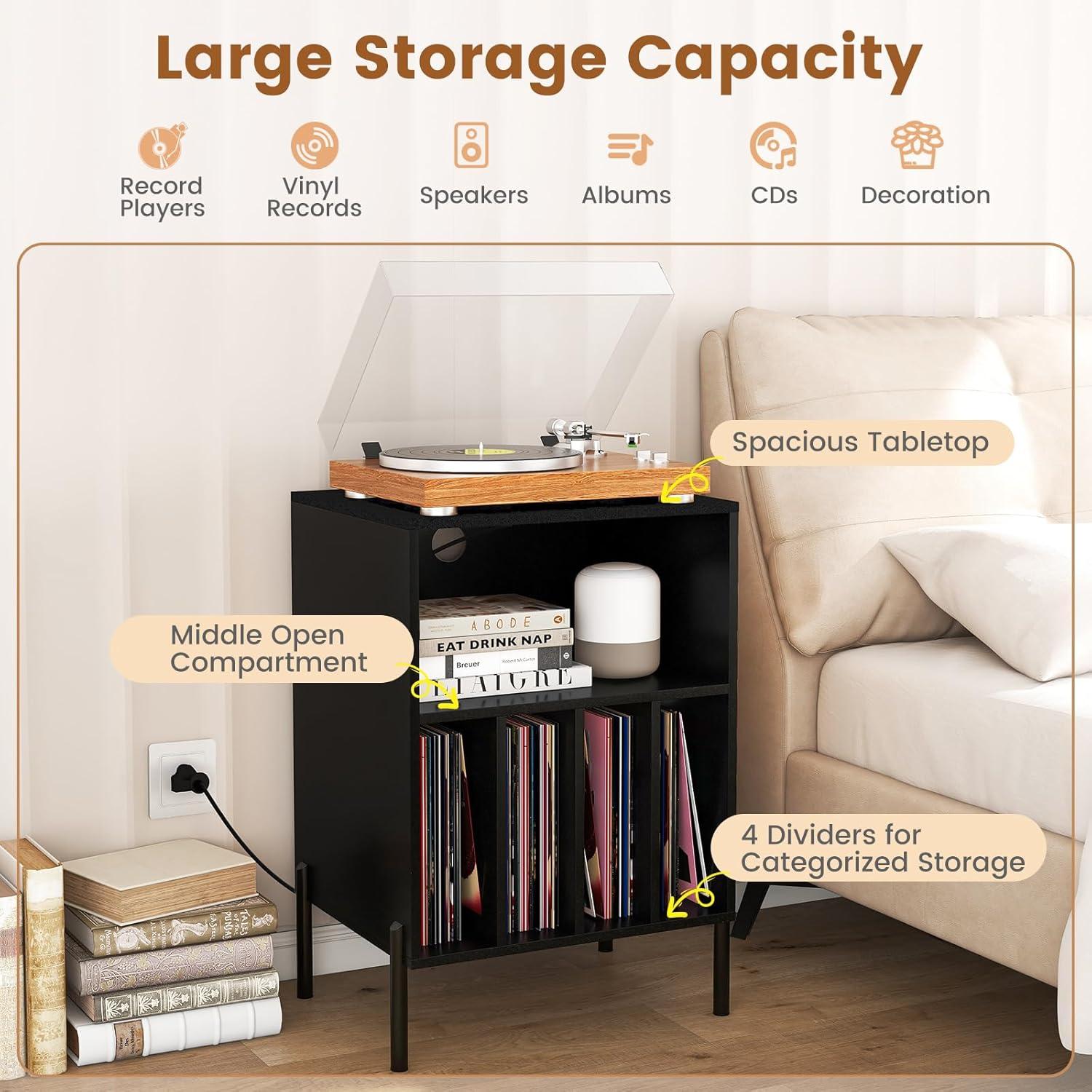 Costway TV Cabinet Freestanding Wooden Console Media Entertainment Center Living Room