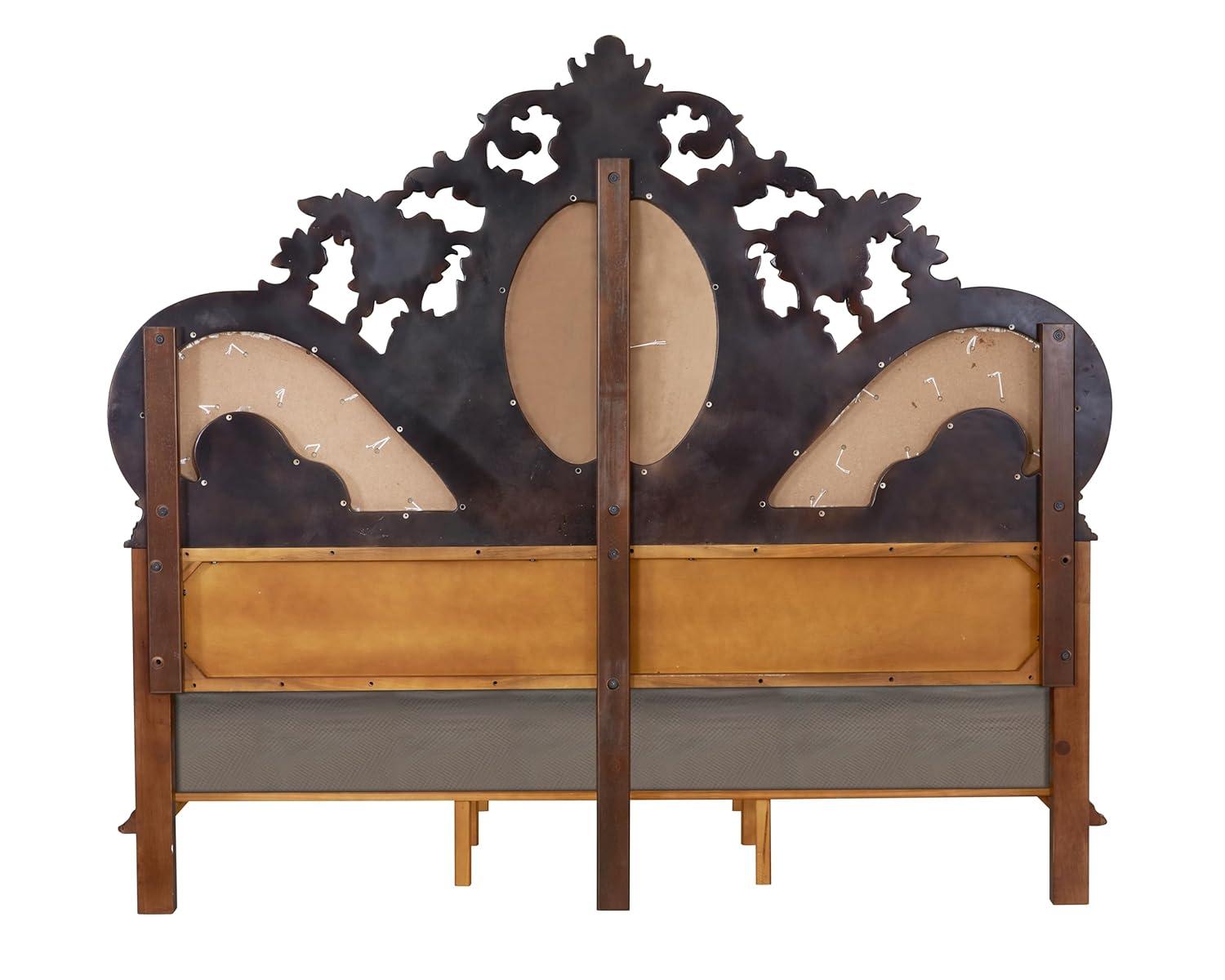 ACME Furniture Devany Upholstered Bed in Cream and Cherry