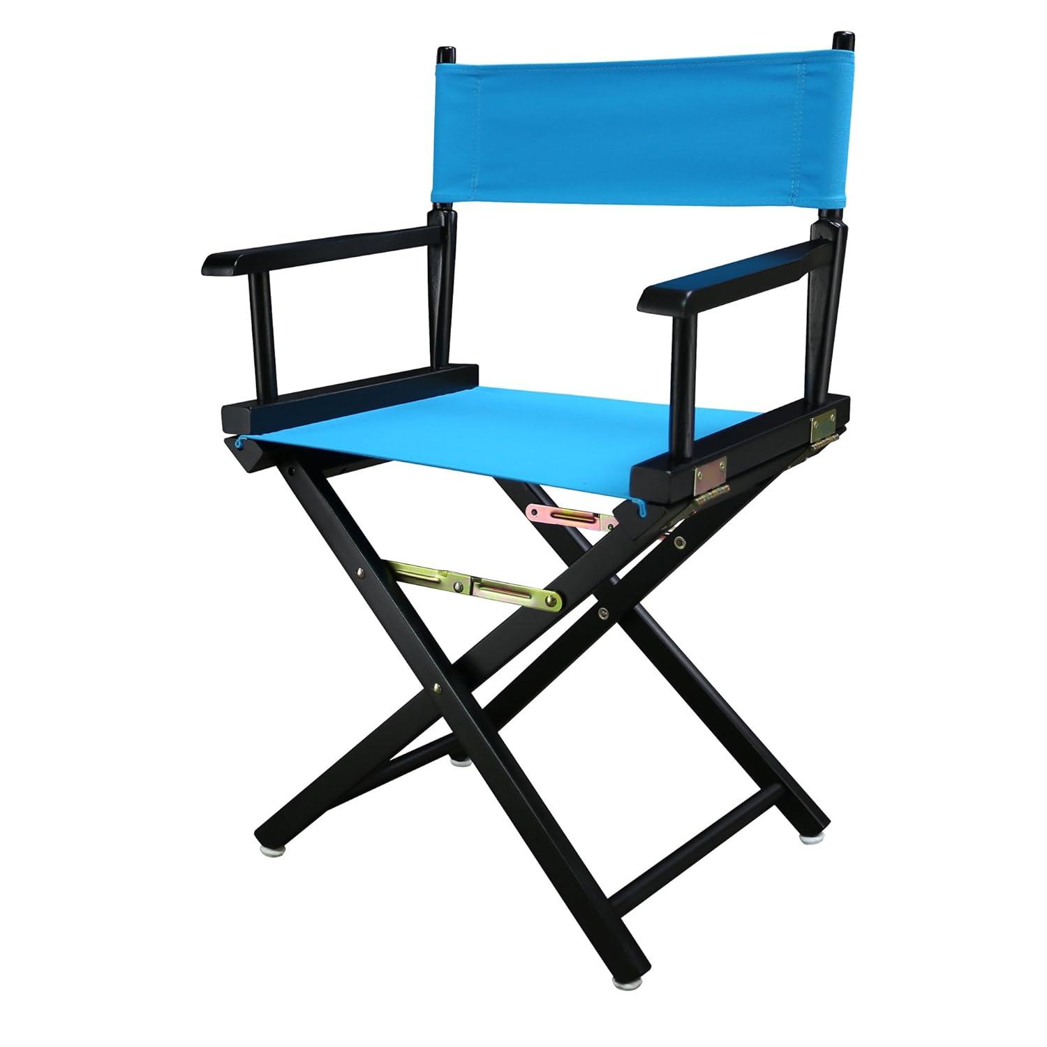 Casual Home 18" Director's Chair Black Frame-Turquoise Canvas